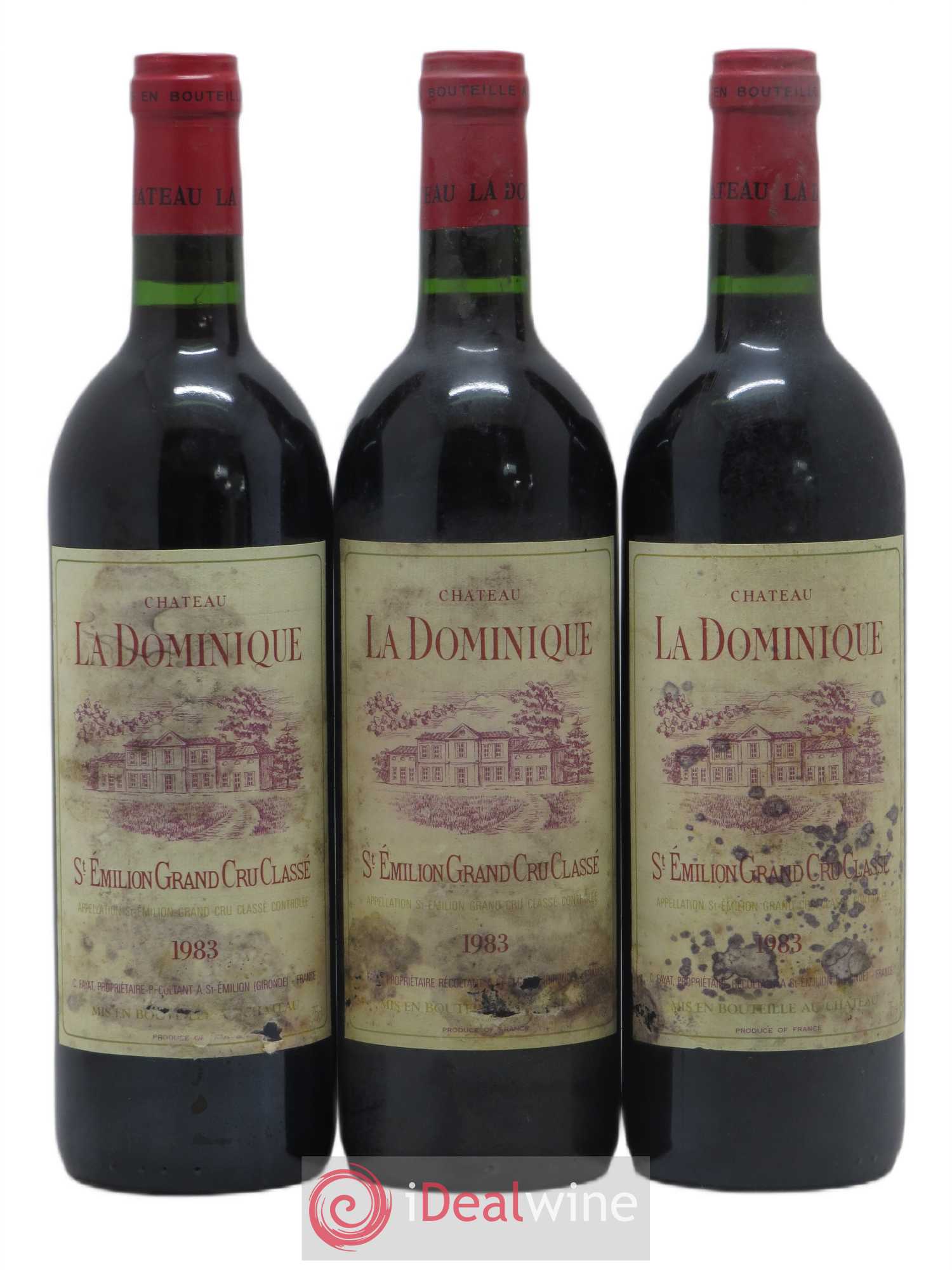 Château la Dominique Grand Cru Classé 1983 - Lot de 3 bouteilles - 0