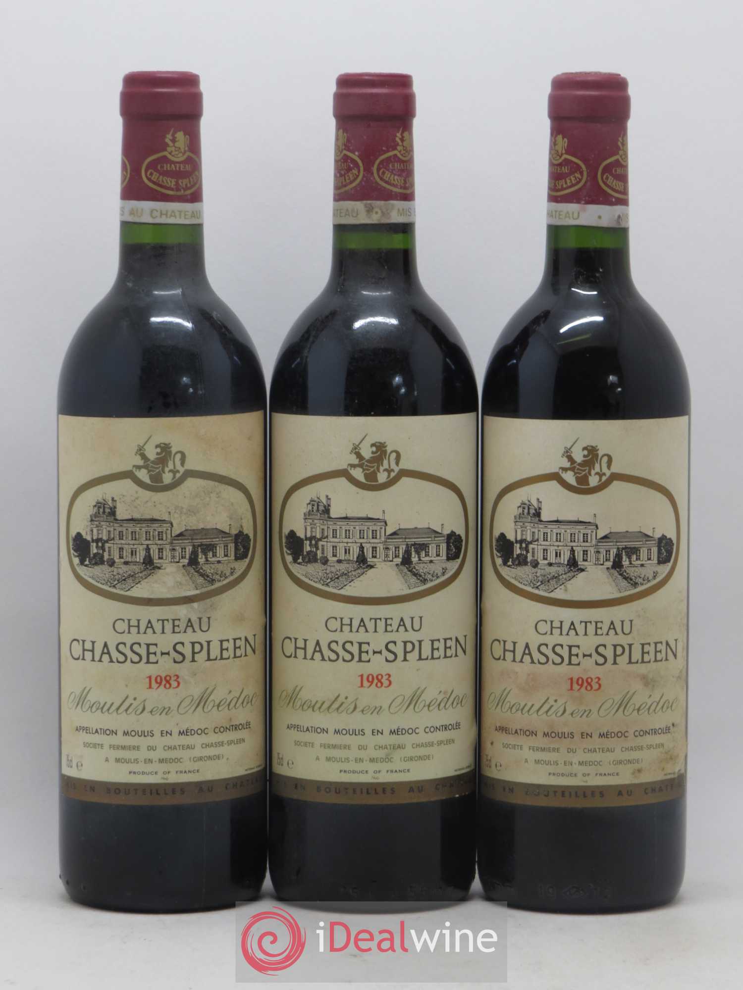 Château Chasse Spleen 1983 - Lot de 3 bouteilles - 0