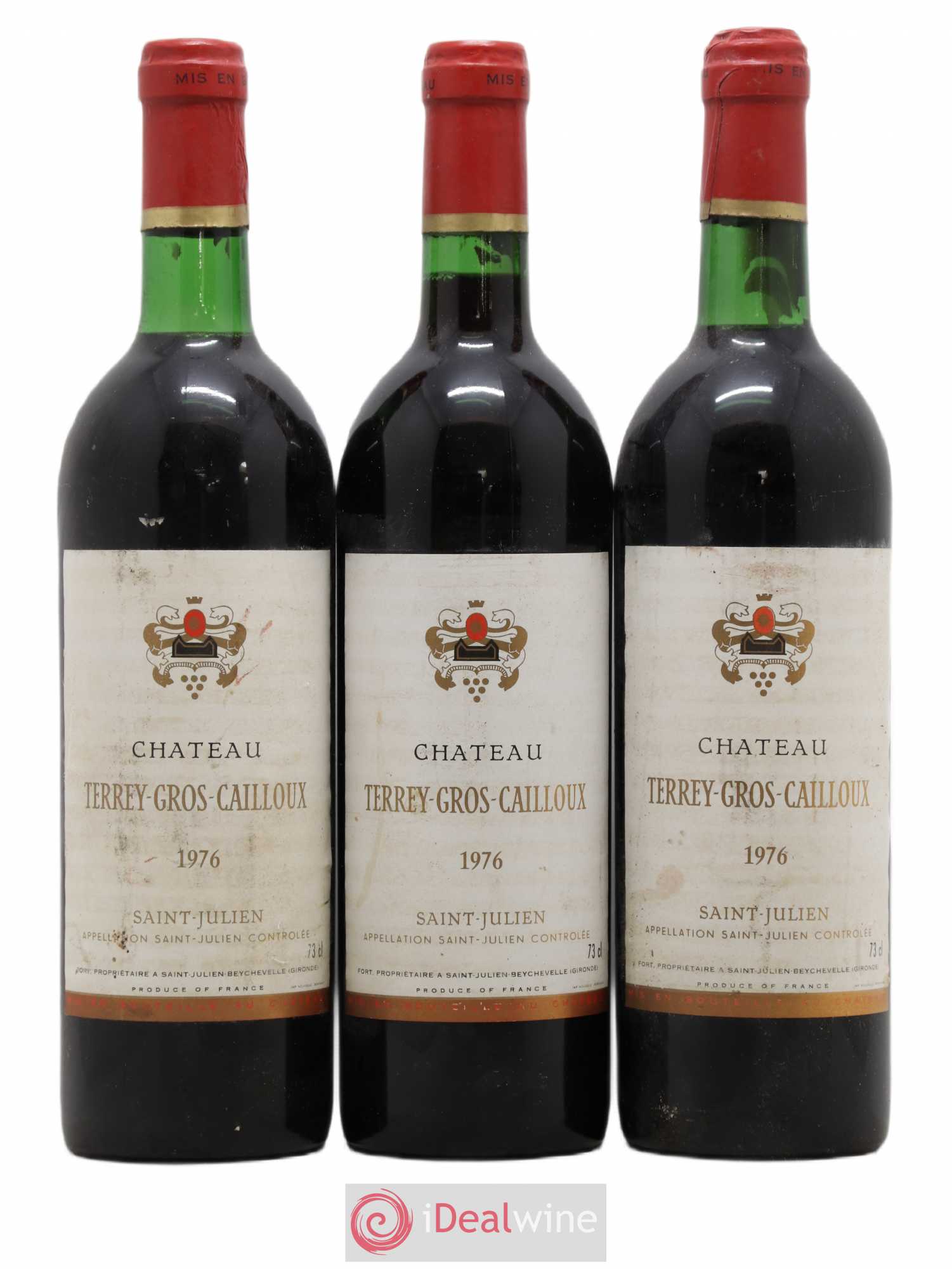 Château Terrey Gros Cailloux Cru Bourgeois 1976 - Lot de 3 bouteilles - 0