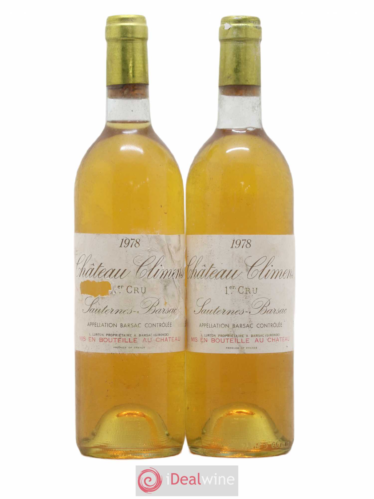 Château Climens 1er Grand Cru Classé 1978 - Lotto di 2 bottiglie - 0