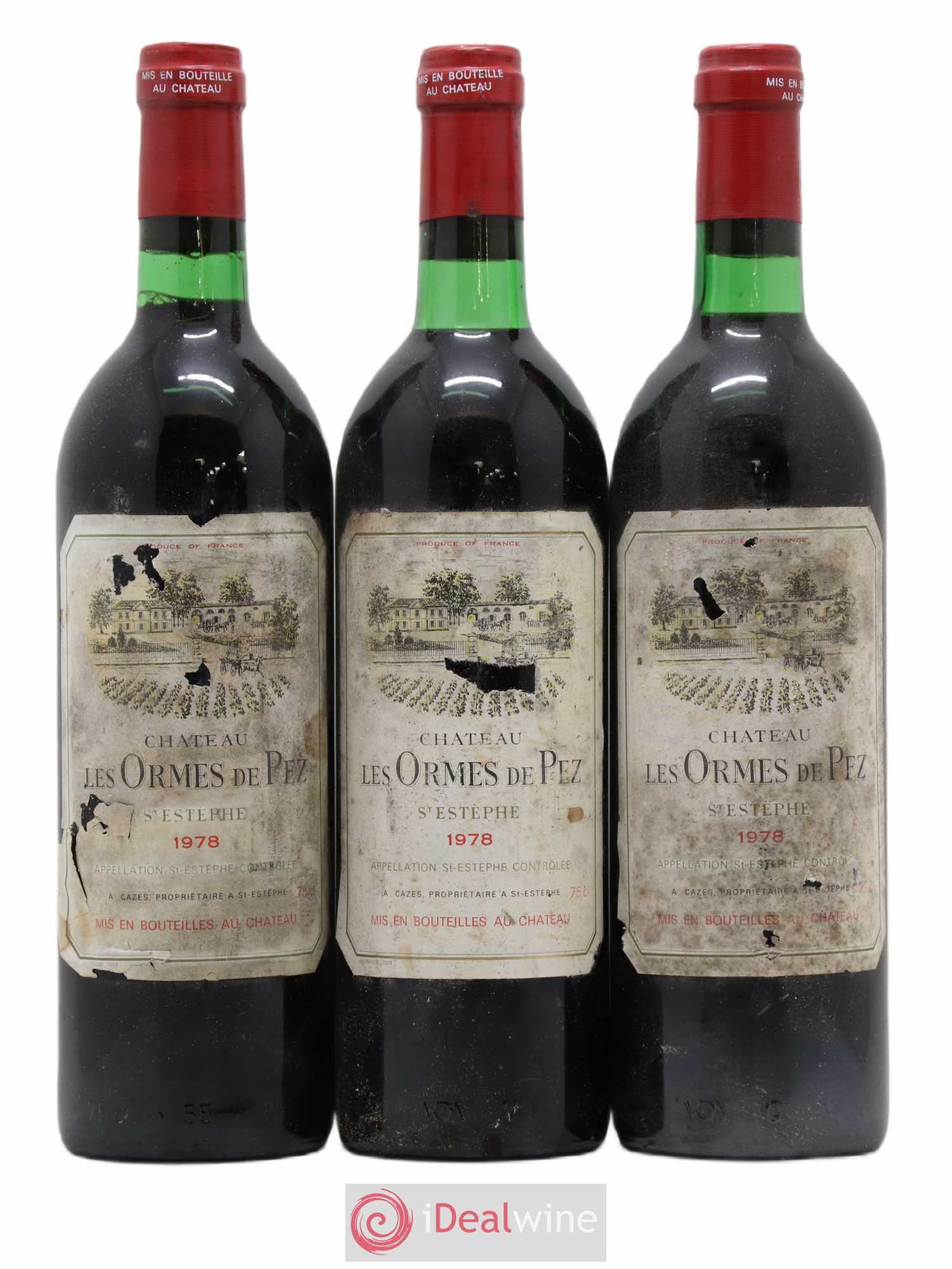 Château les Ormes de Pez 1978 - Lot de 3 bouteilles - 0
