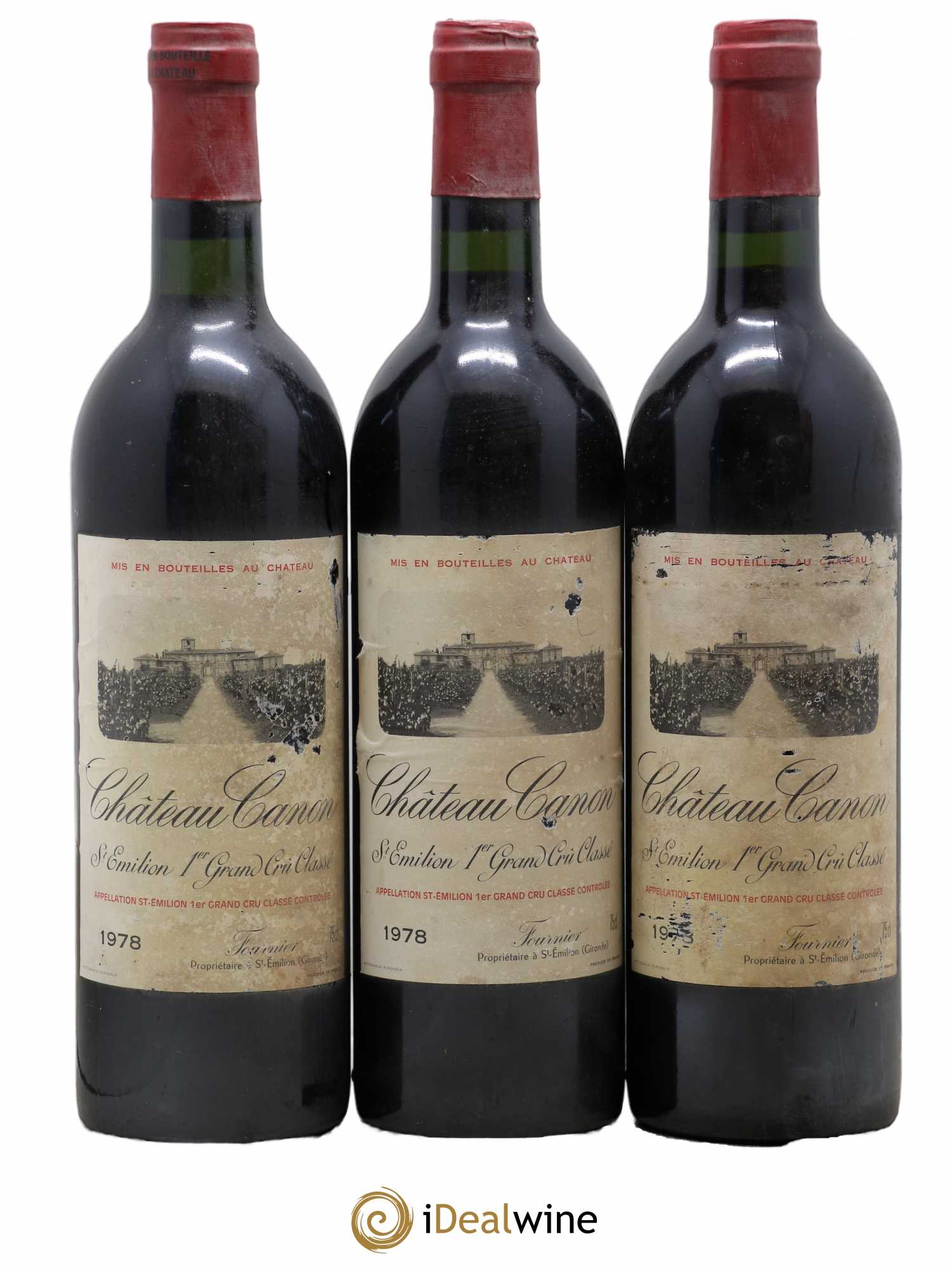 Château Canon 1er Grand Cru Classé B 1978 - Lot de 3 bouteilles - 0