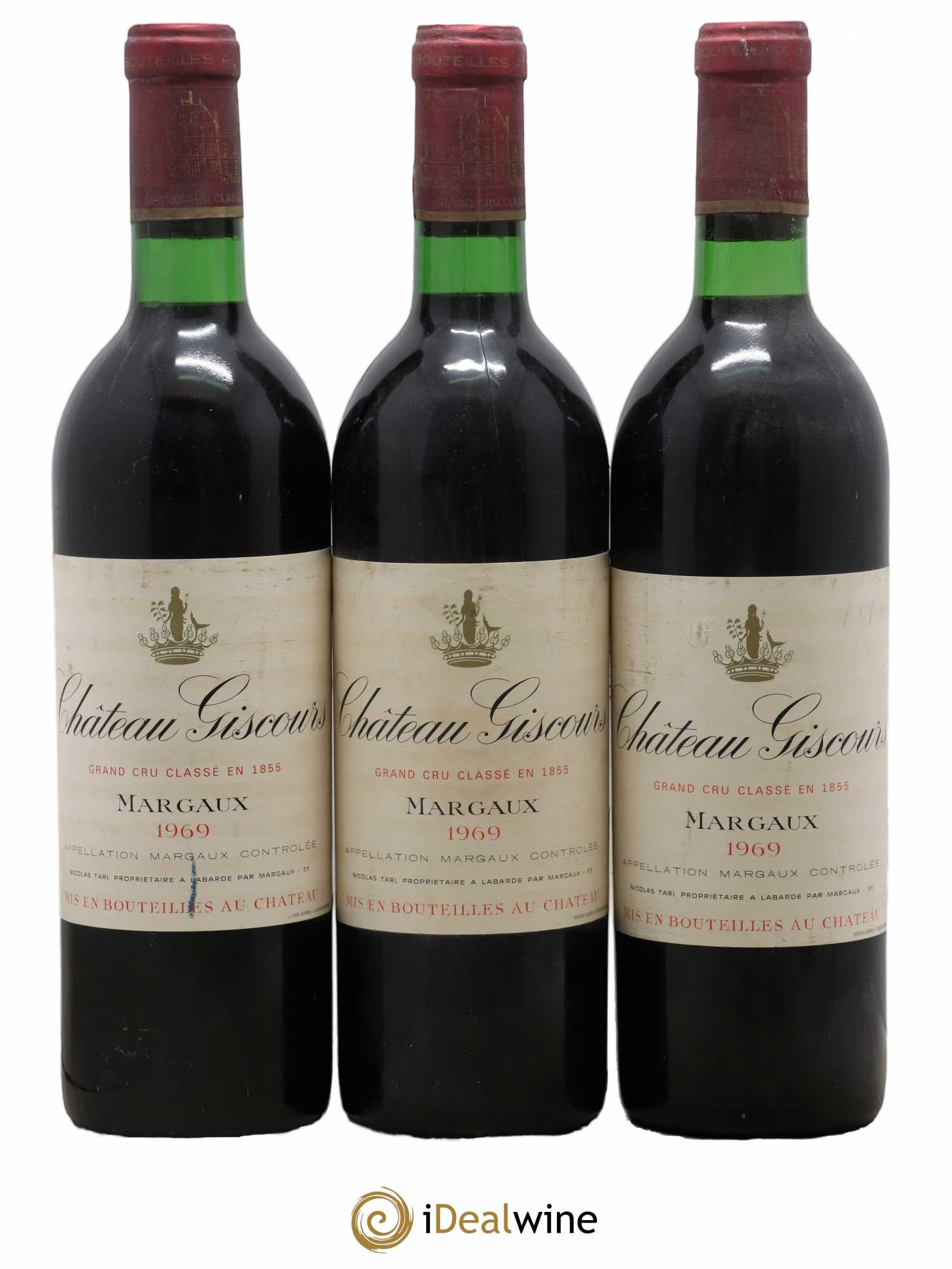 Château Giscours 3ème Grand Cru Classé 1969 - Lot de 3 bouteilles - 0