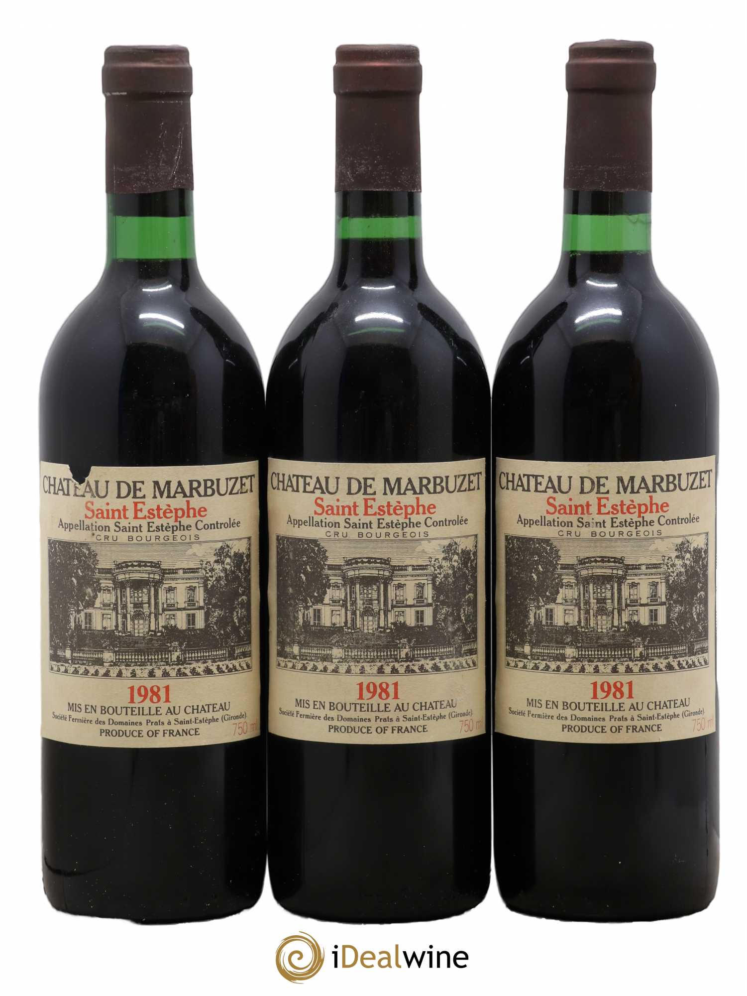 Château de Marbuzet Cru Bourgeois 1981 - Lot de 3 bouteilles - 0