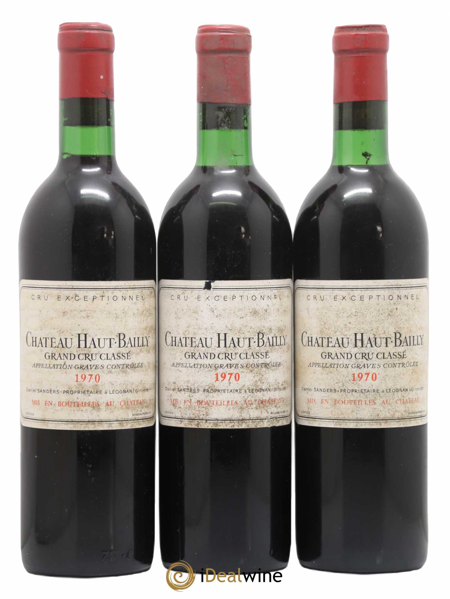 Château Haut-Bailly Cru Classé de Graves 1970 - Lot de 3 bouteilles - 0