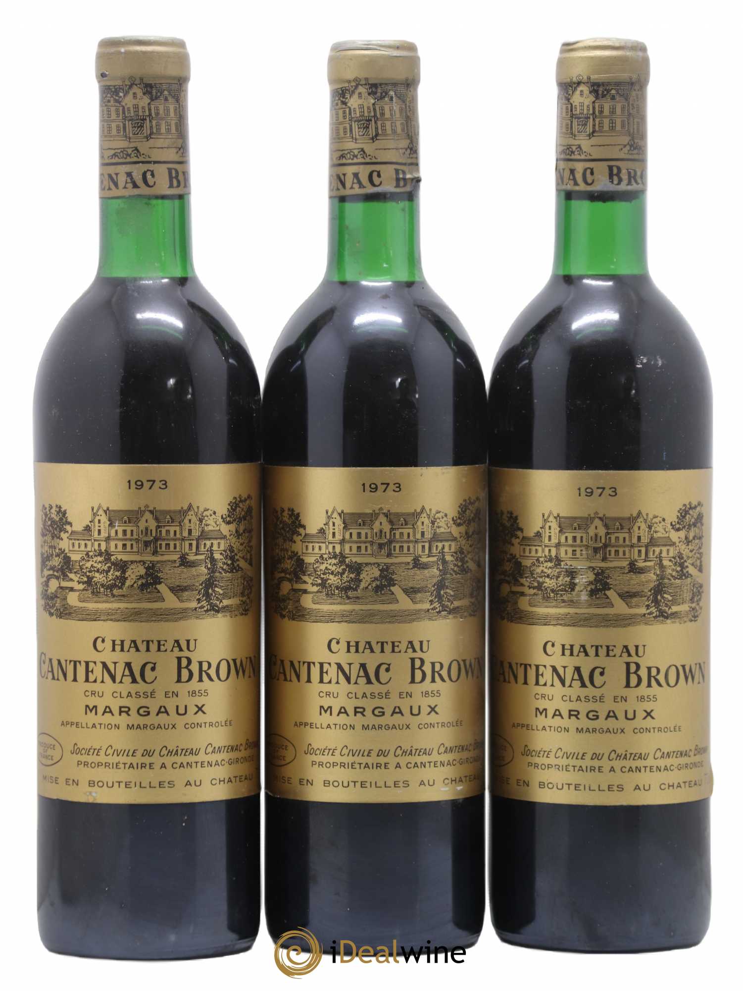 Château Cantenac Brown 3ème Grand Cru Classé 1973 - Lot de 3 bouteilles - 0