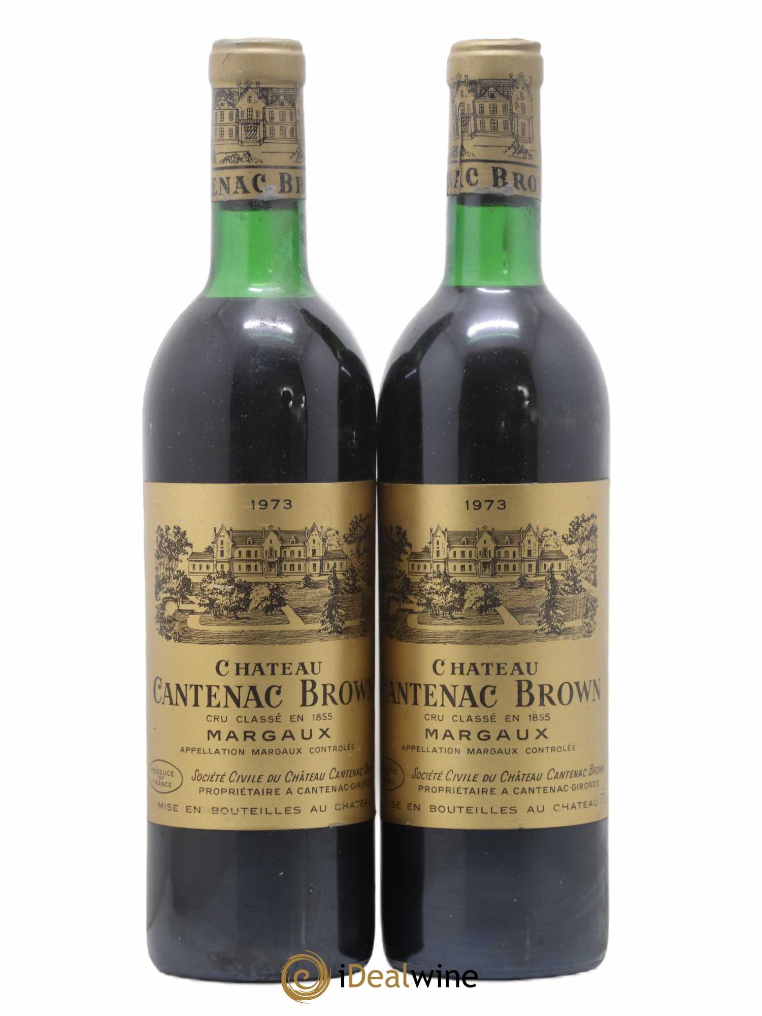 Château Cantenac Brown 3ème Grand Cru Classé 1973 - Lot de 2 bouteilles - 0