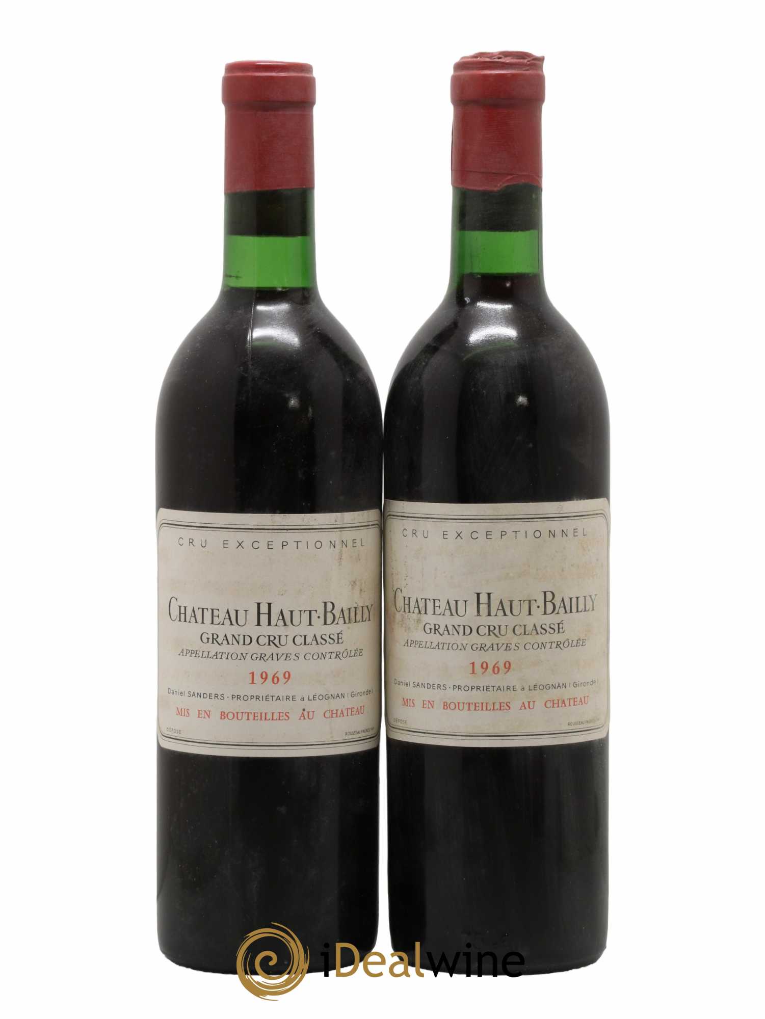 Château Haut-Bailly Cru Classé de Graves 1969 - Lot de 2 bouteilles - 0