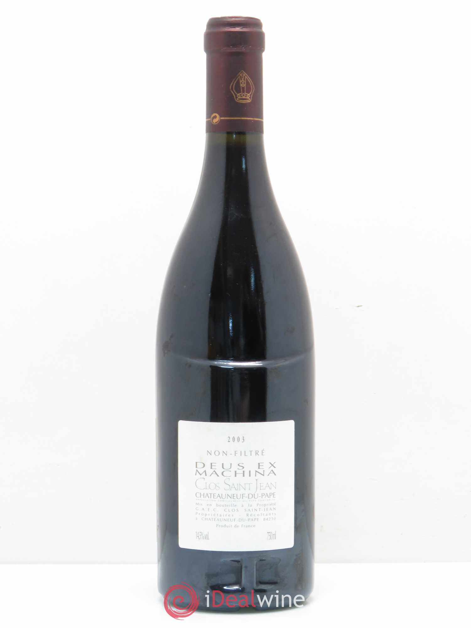 Châteauneuf-du-Pape Clos Saint-Jean Deus Ex Machina Pascal et Vincent Maurel 2003 - Lot de 1 bouteille - 1