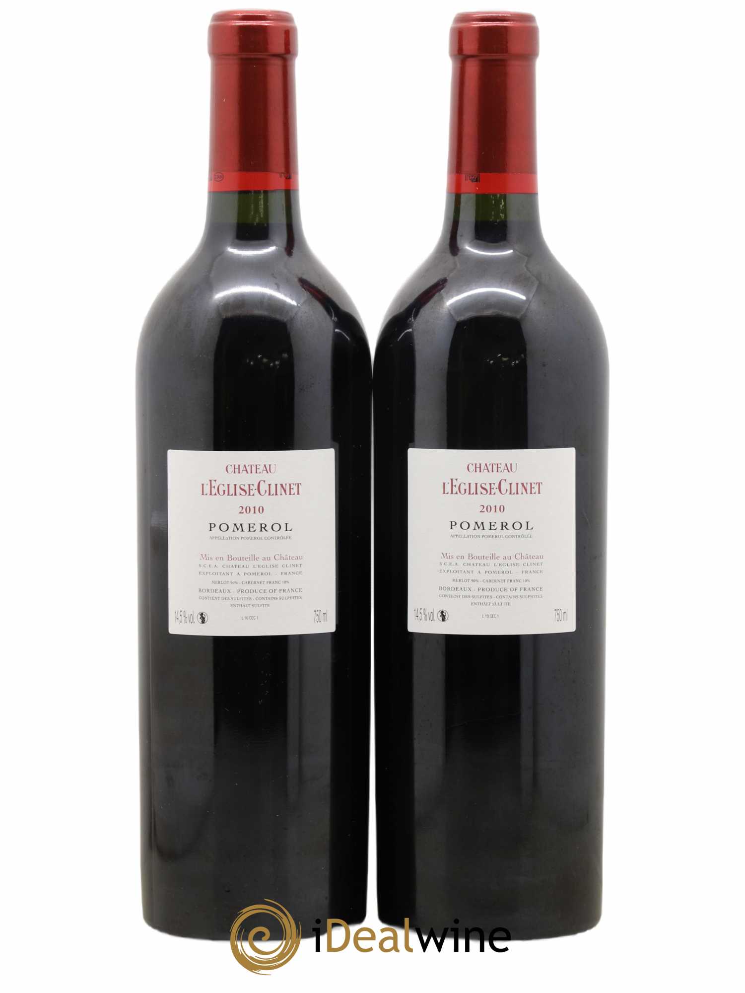 Château l' Église Clinet 2010 - Lot de 2 bouteilles - 1