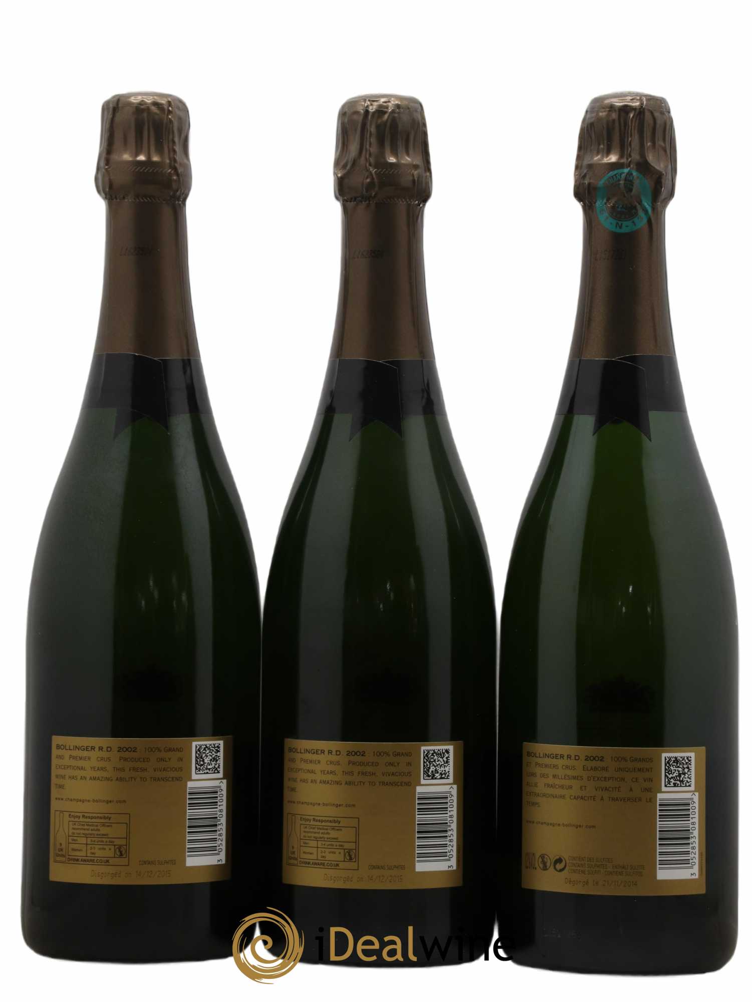 R.D. Extra-Brut Bollinger 2002 - Lot de 3 bouteilles - 1