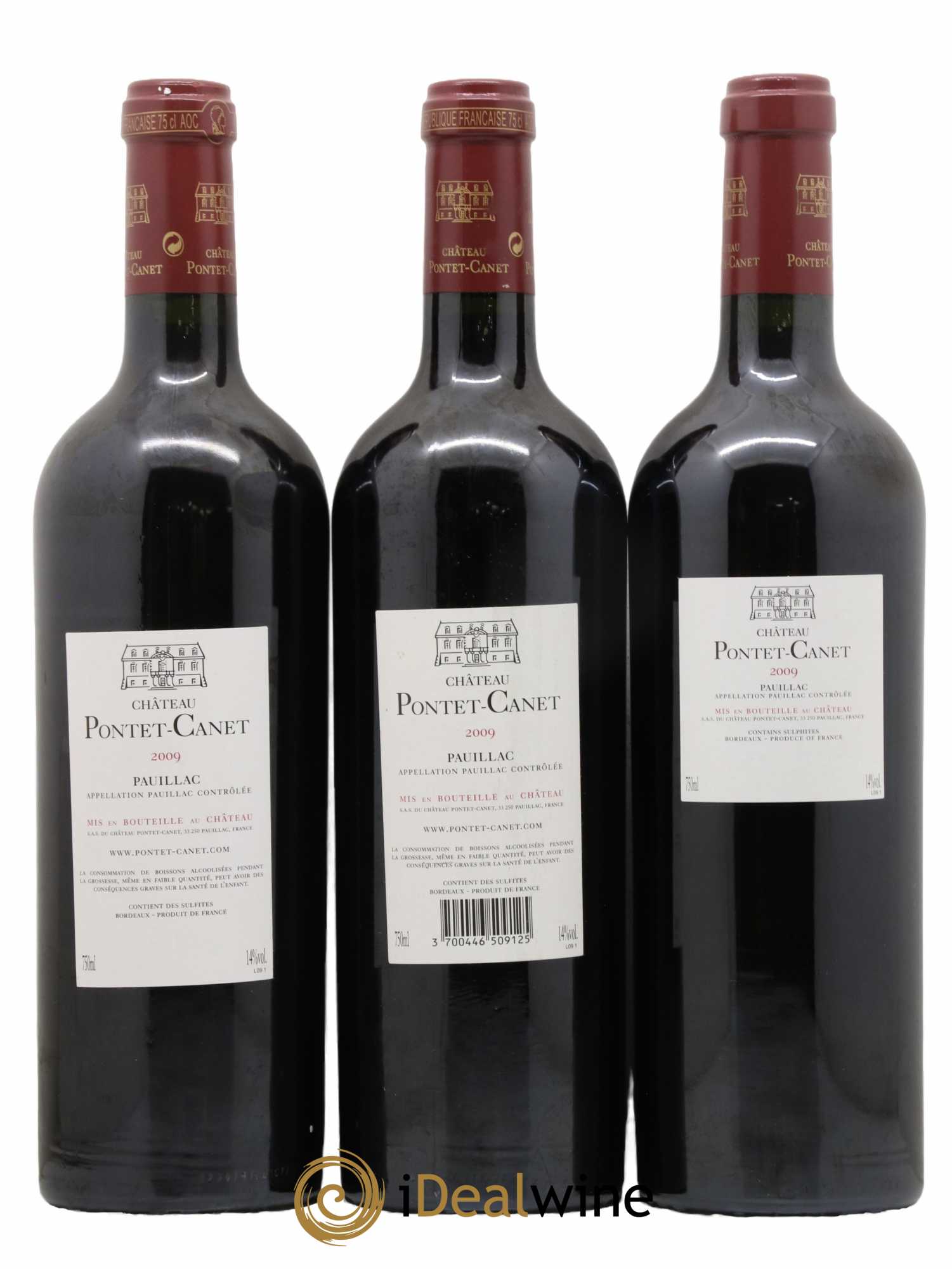 Château Pontet Canet 5ème Grand Cru Classé 2009 - Lot de 3 bouteilles - 1