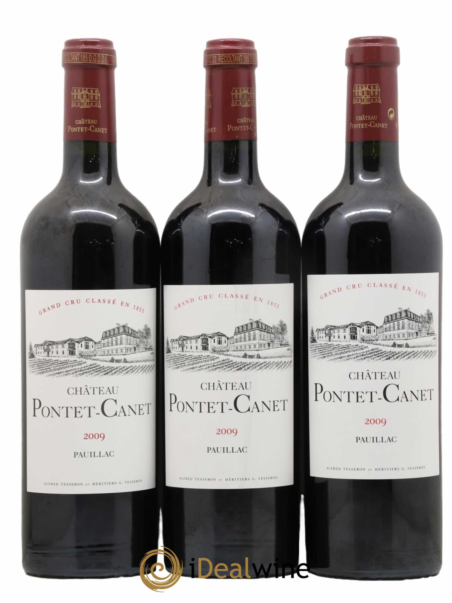 Château Pontet Canet 5ème Grand Cru Classé 2009 - Lot de 3 bouteilles - 0