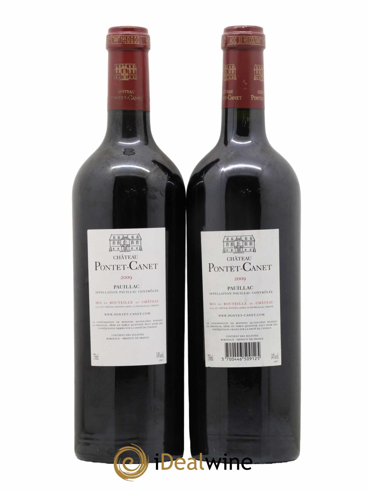 Château Pontet Canet 5ème Grand Cru Classé 2009 - Lot de 2 bouteilles - 1