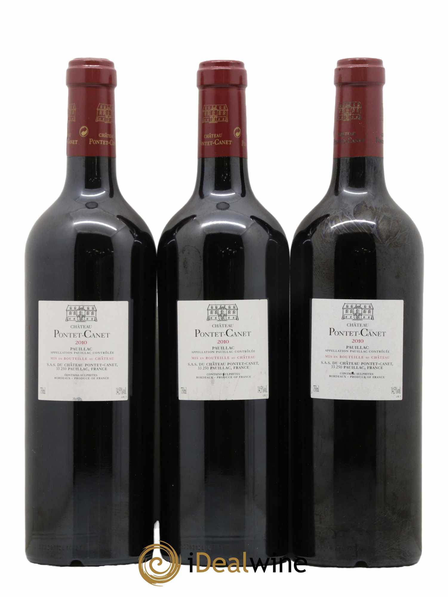 Château Pontet Canet 5ème Grand Cru Classé 2010 - Lot de 3 bouteilles - 1