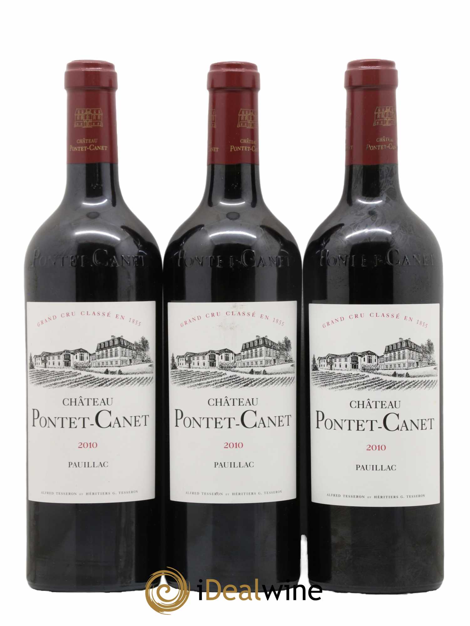 Château Pontet Canet 5ème Grand Cru Classé 2010 - Lot de 3 bouteilles - 0