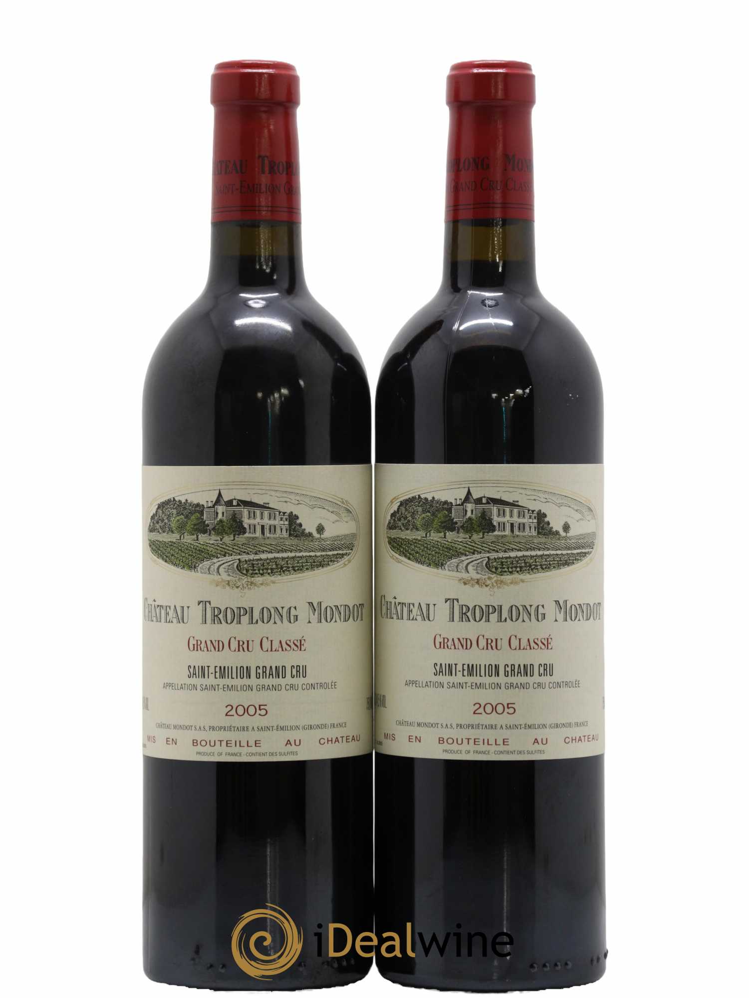 Château Troplong Mondot 1er Grand Cru Classé B 2005 - Lot de 2 bouteilles - 0