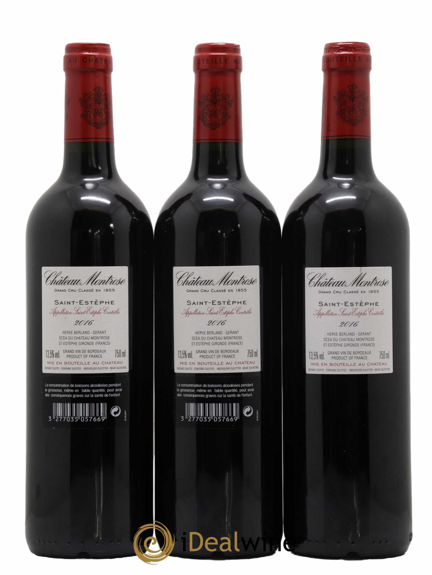 Château Montrose 2ème Grand Cru Classé 2016 - Lot de 3 bouteilles - 1