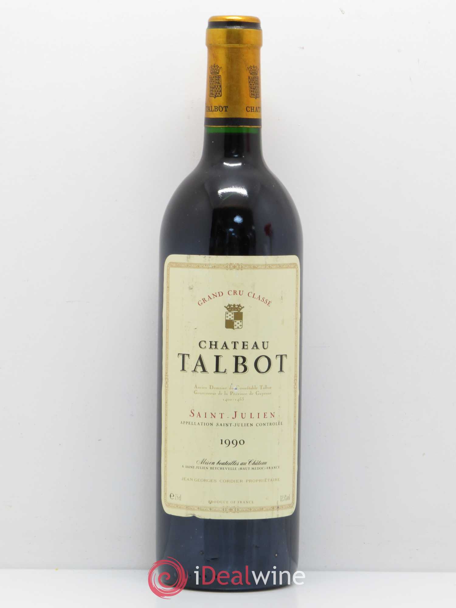 Château Talbot 4ème Grand Cru Classé 1990 - Lot de 1 bouteille - 0