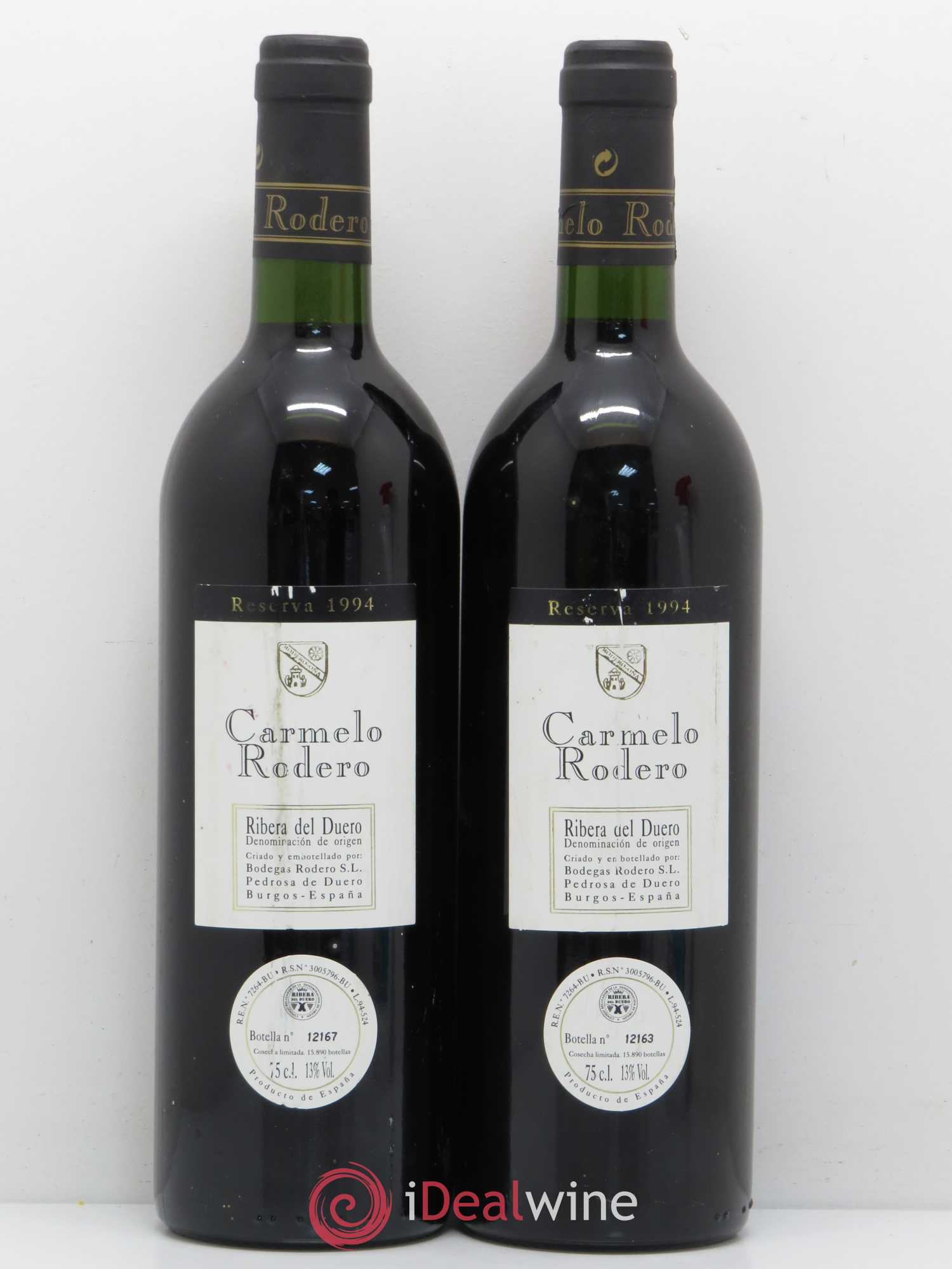 Ribera Del Duero DO Bodegas Carmelo Rodero Reserva 1994 - Lotto di 2 bottiglie - 0