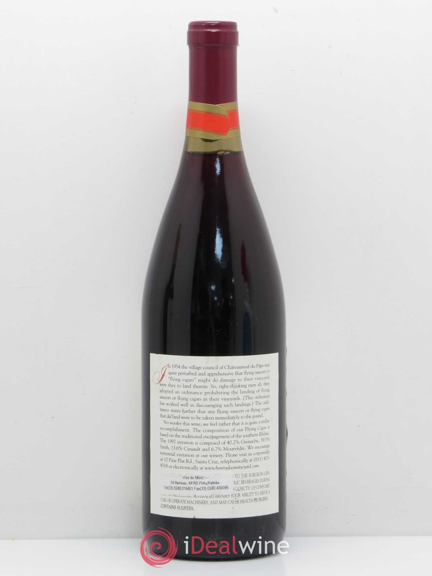 Santa Cruz Bonny Doon (Domaine) Cigare Volant 1997 - Lot de 1 bouteille - 1