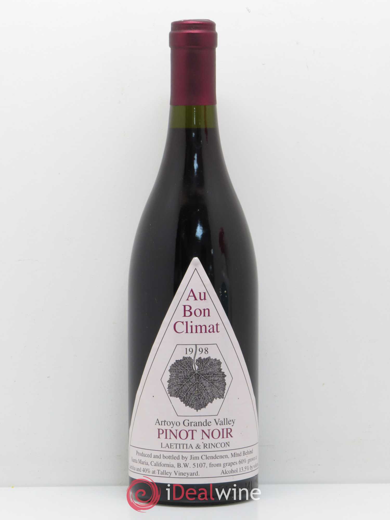 USA Au Bon Climat Laetitia Rincon 1998 - Posten von 1 Flasche - 0