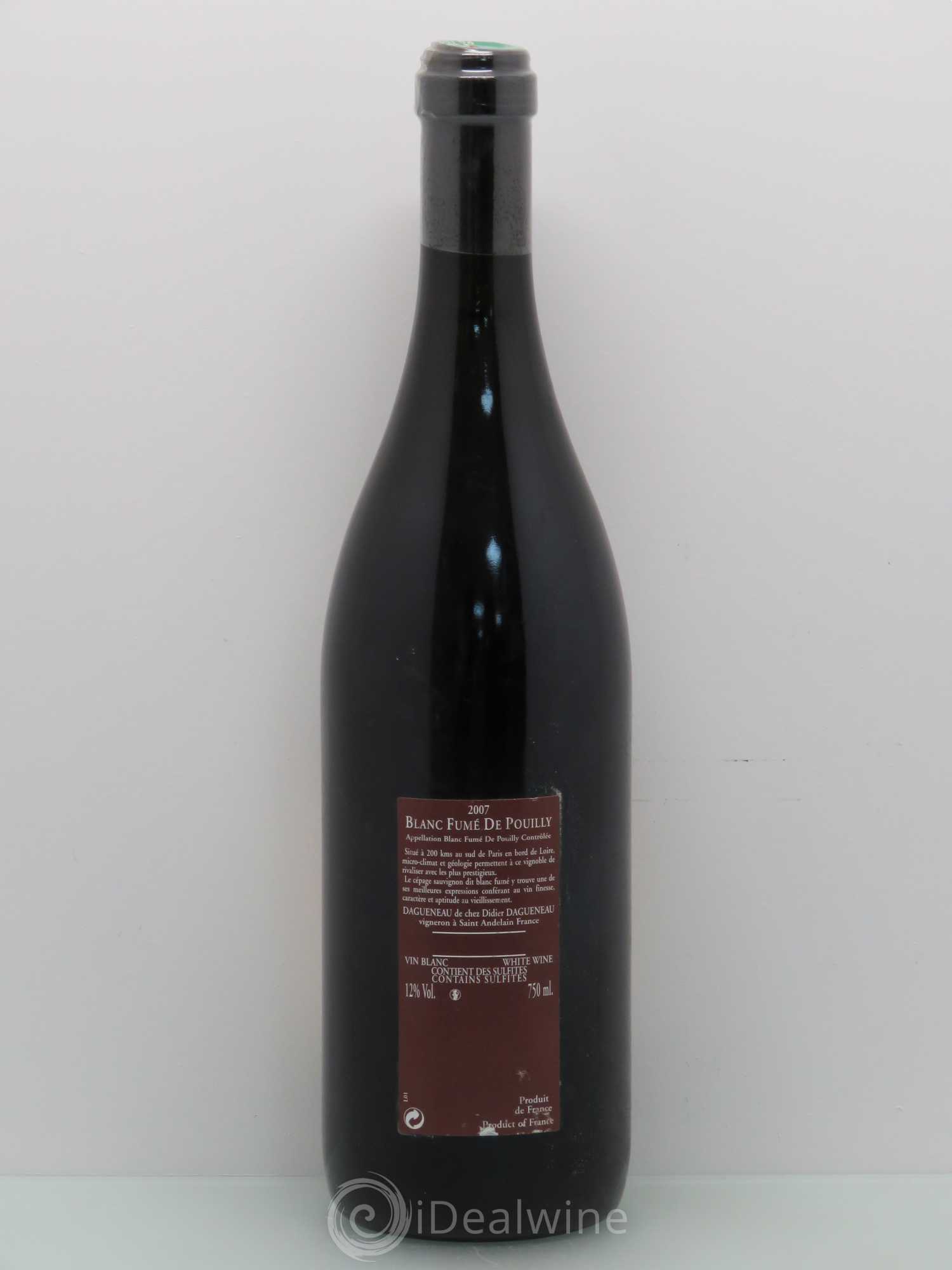 Vin de France (anciennement Pouilly-Fumé) Pur Sang Dagueneau (Domaine Didier - Louis-Benjamin) 2007 - Lot de 1 bouteille - 1