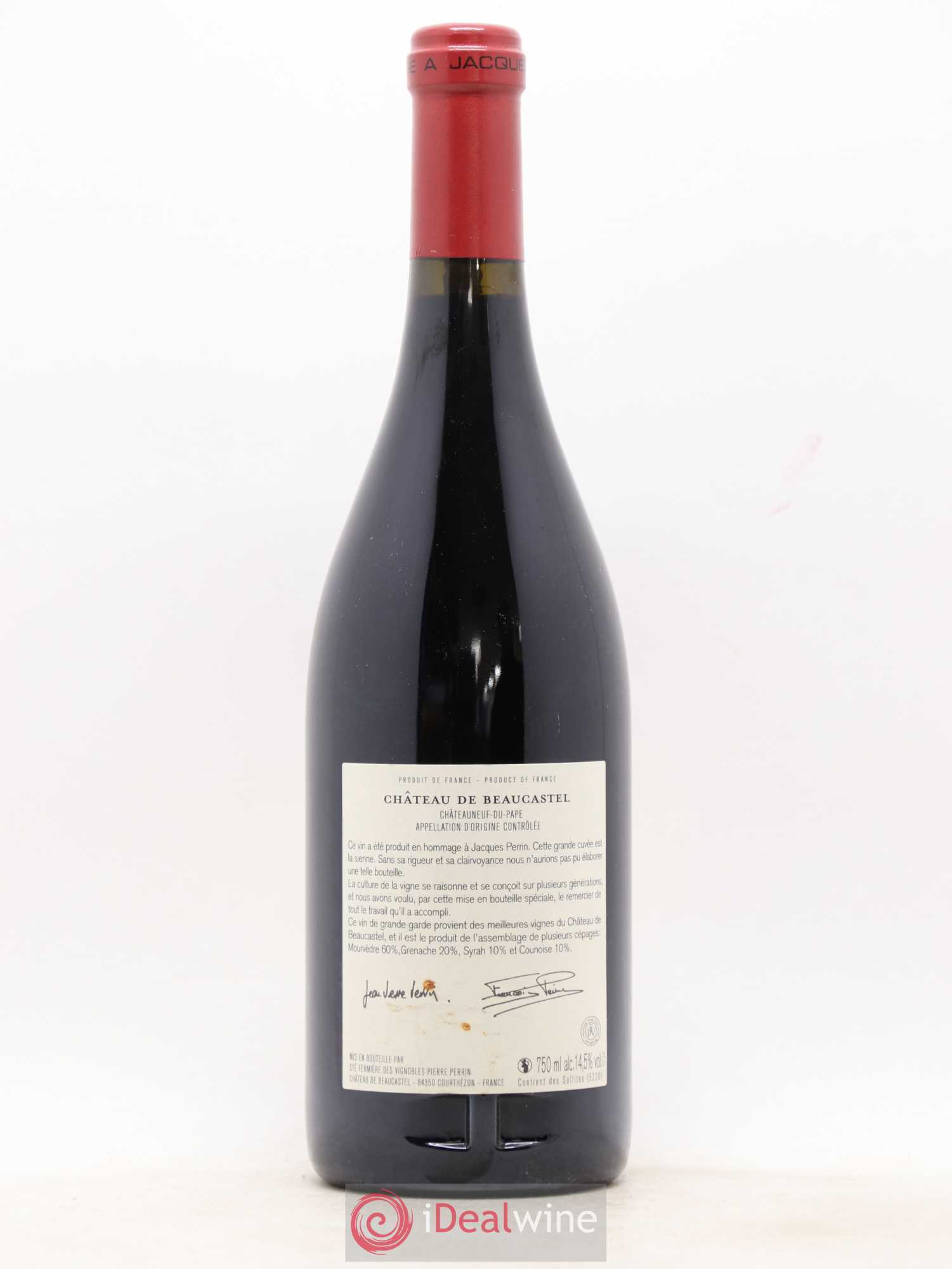 Châteauneuf-du-Pape Château de Beaucastel Hommage à Jacques Perrin Famille Perrin 2015 - Lot de 1 bouteille - 1