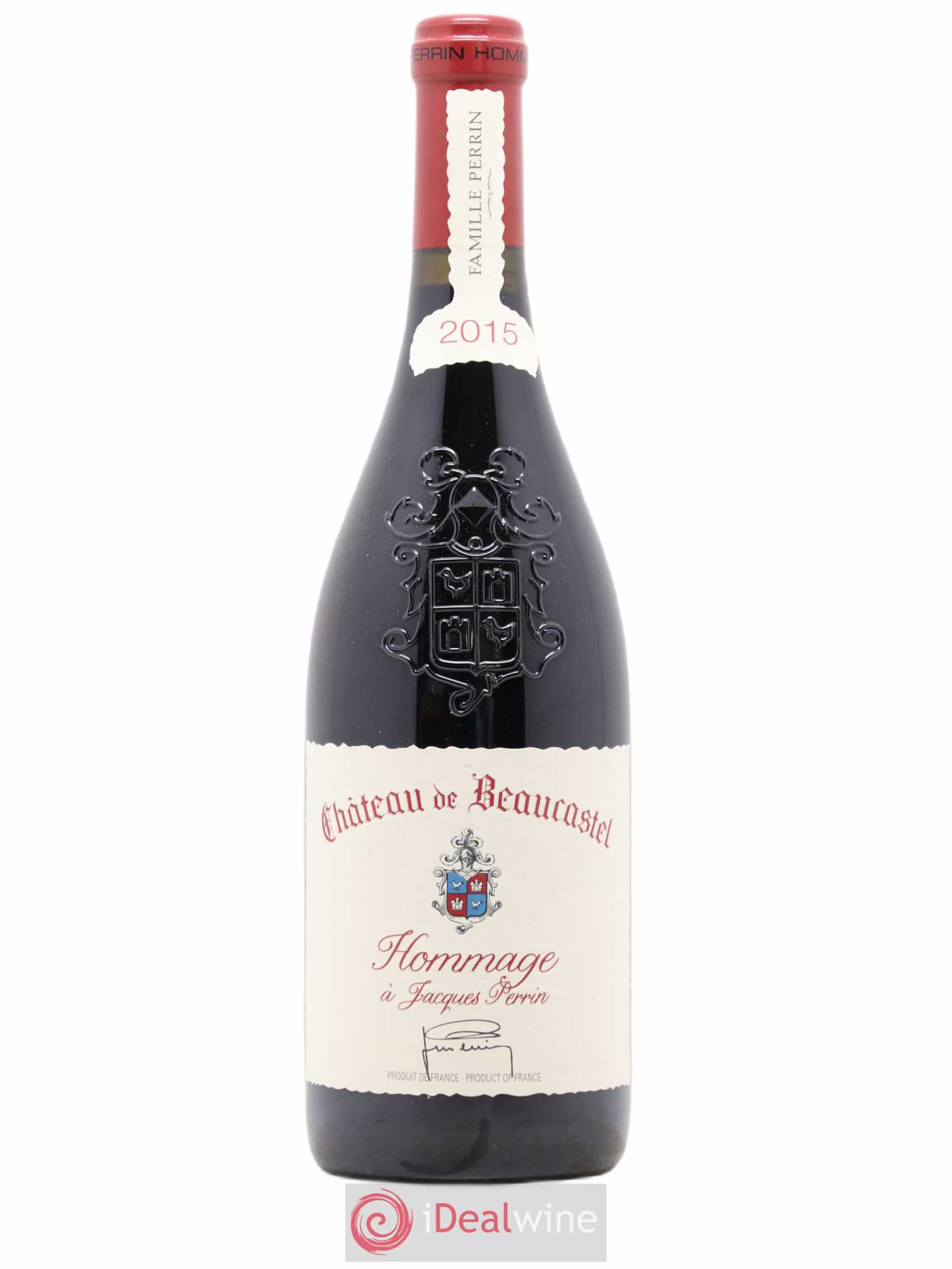 Châteauneuf-du-Pape Château de Beaucastel Hommage à Jacques Perrin Famille Perrin 2015 - Lot de 1 bouteille - 0