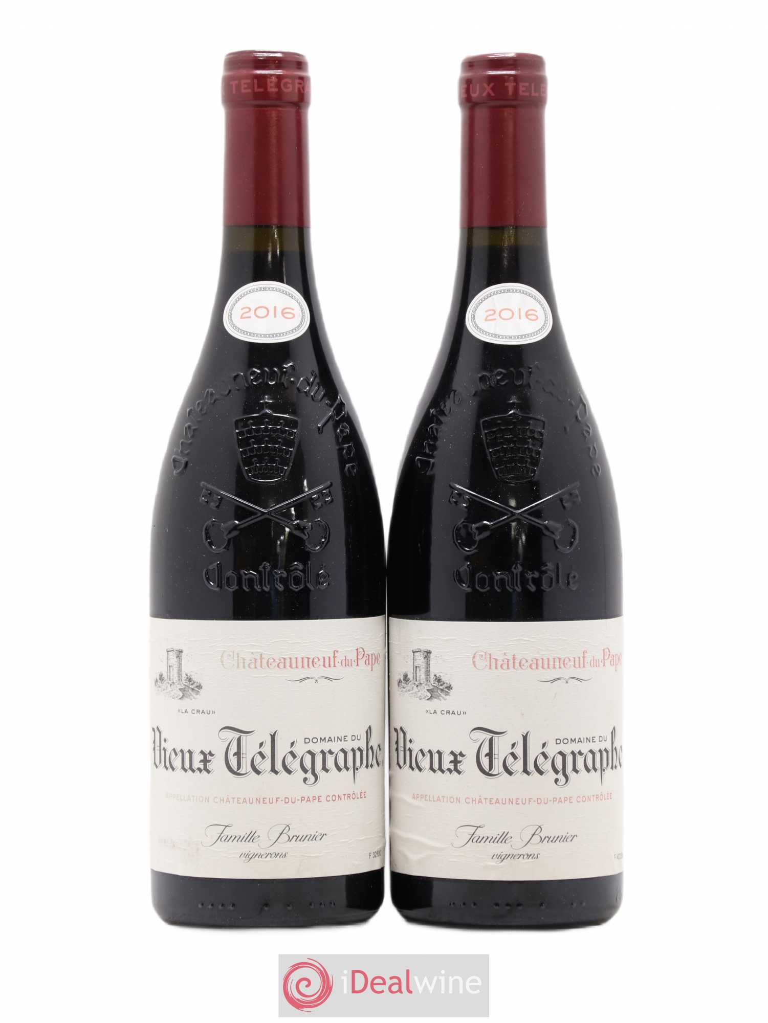 Châteauneuf-du-Pape Vieux Télégraphe (Domaine du) Vignobles Brunier 2016 - Lot de 2 bouteilles - 0