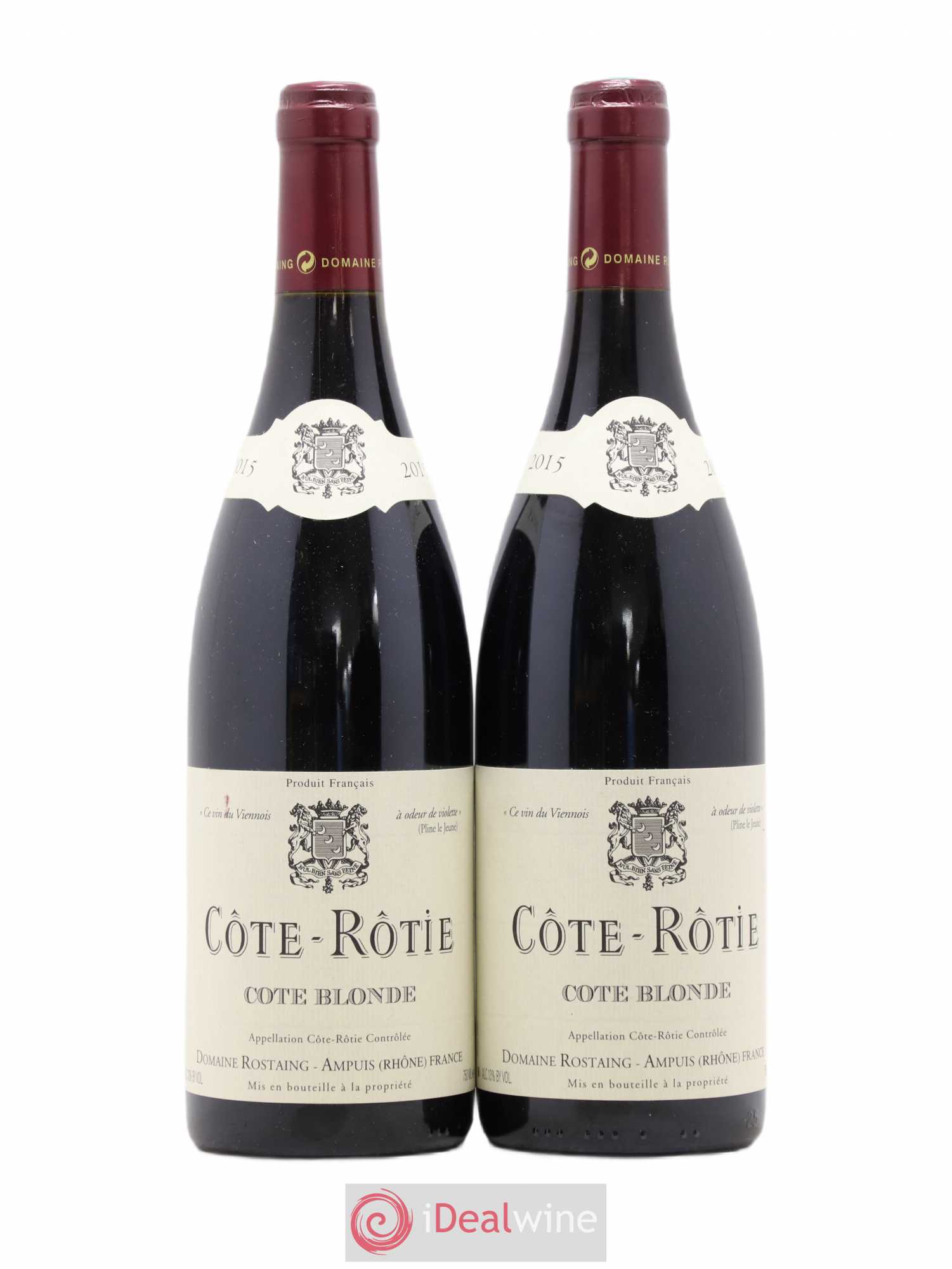 Côte-Rôtie Côte Blonde René Rostaing 2015 - Lot of 2 bottles - 0