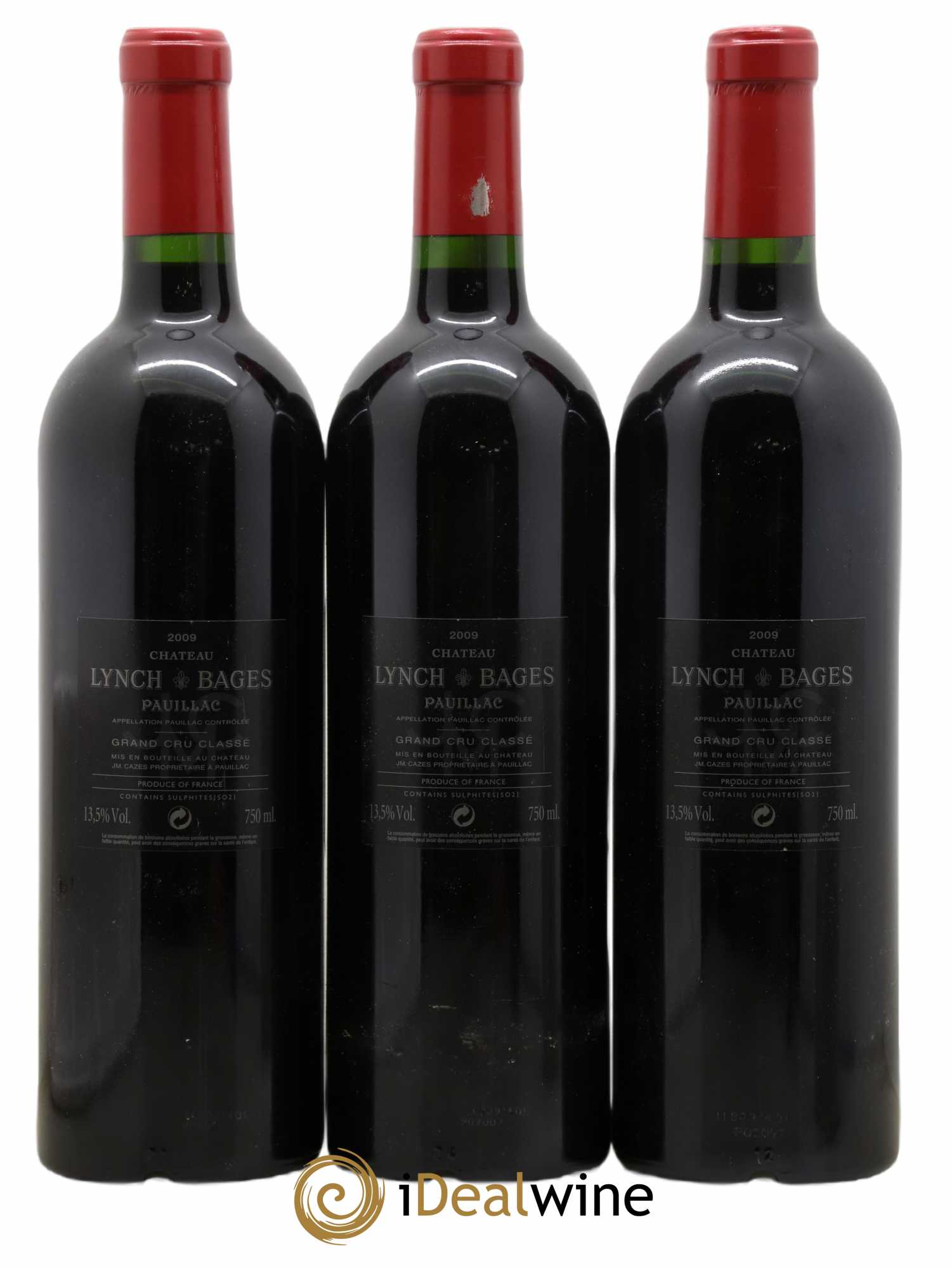Château Lynch Bages 5ème Grand Cru Classé 2009 - Lot of 3 bottles - 1