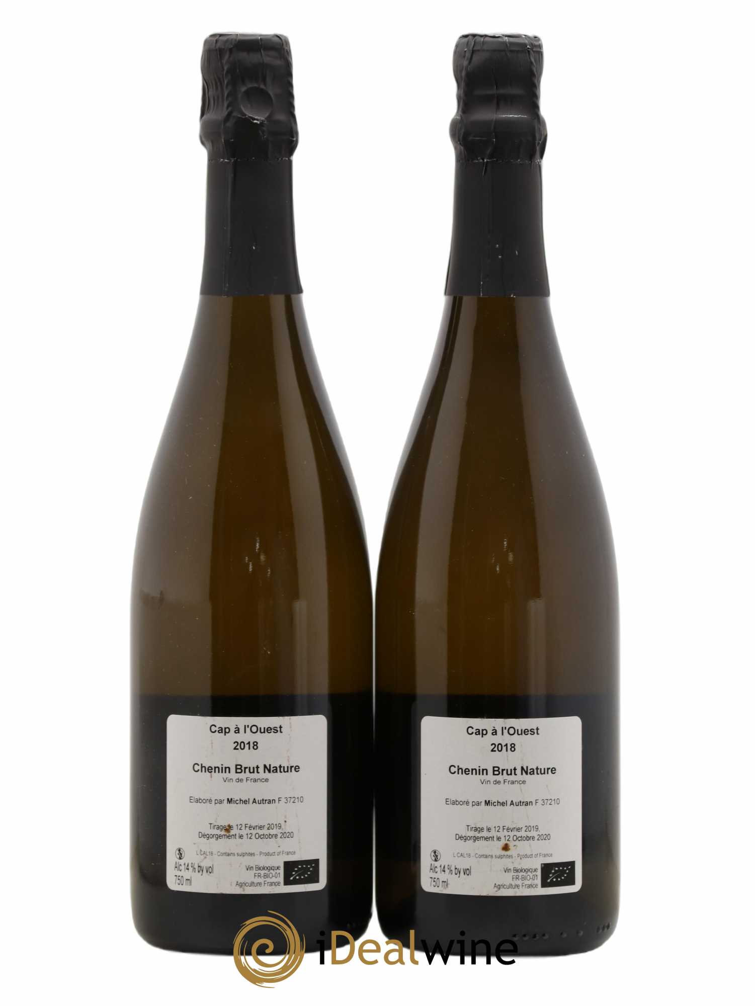 Vin de France Cap À L'Ouest Petillant Michel Autran 2018 - Lot of 2 bottles - 1