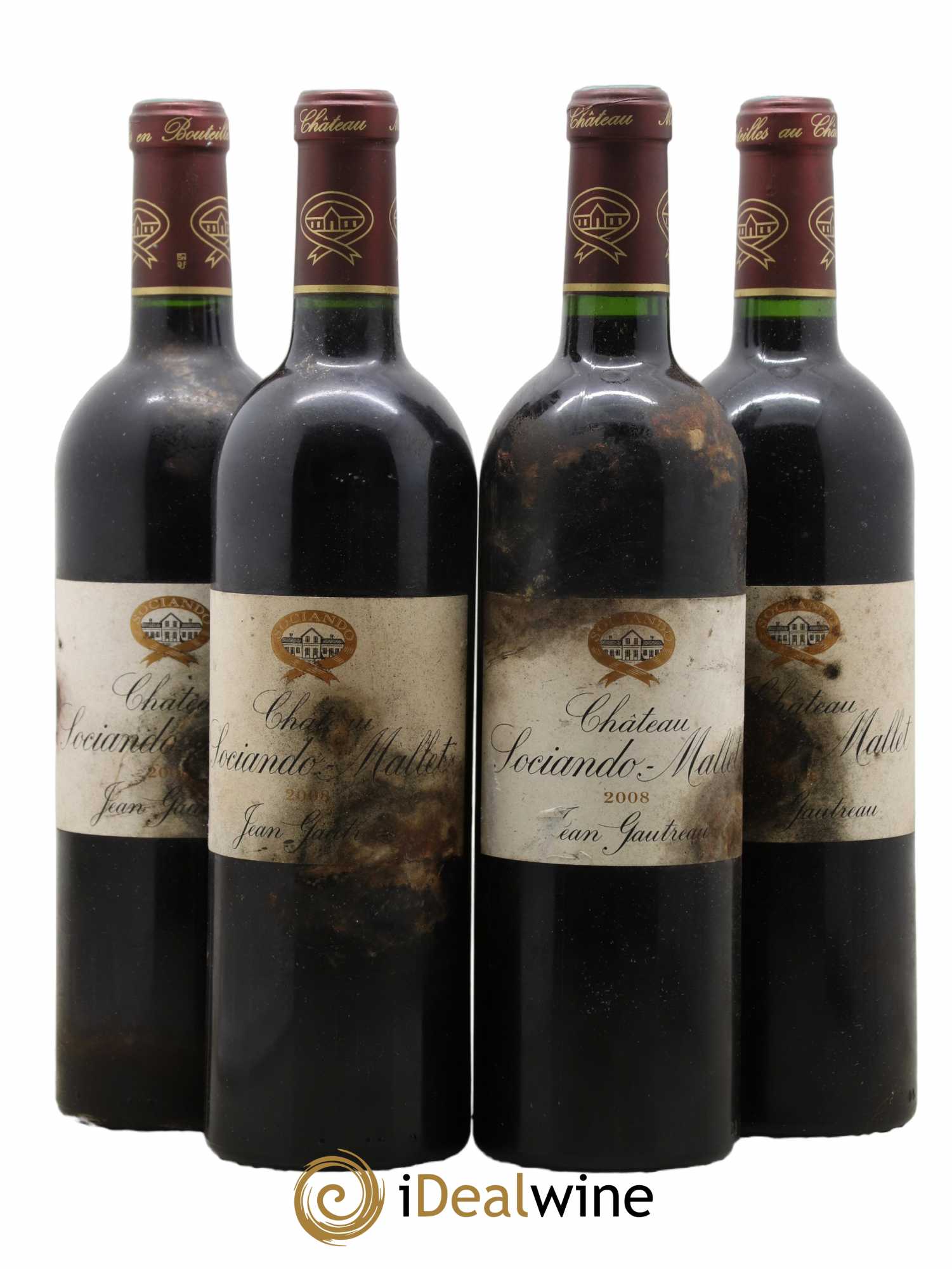 Château Sociando Mallet 2008 - Lot de 4 bouteilles - 0