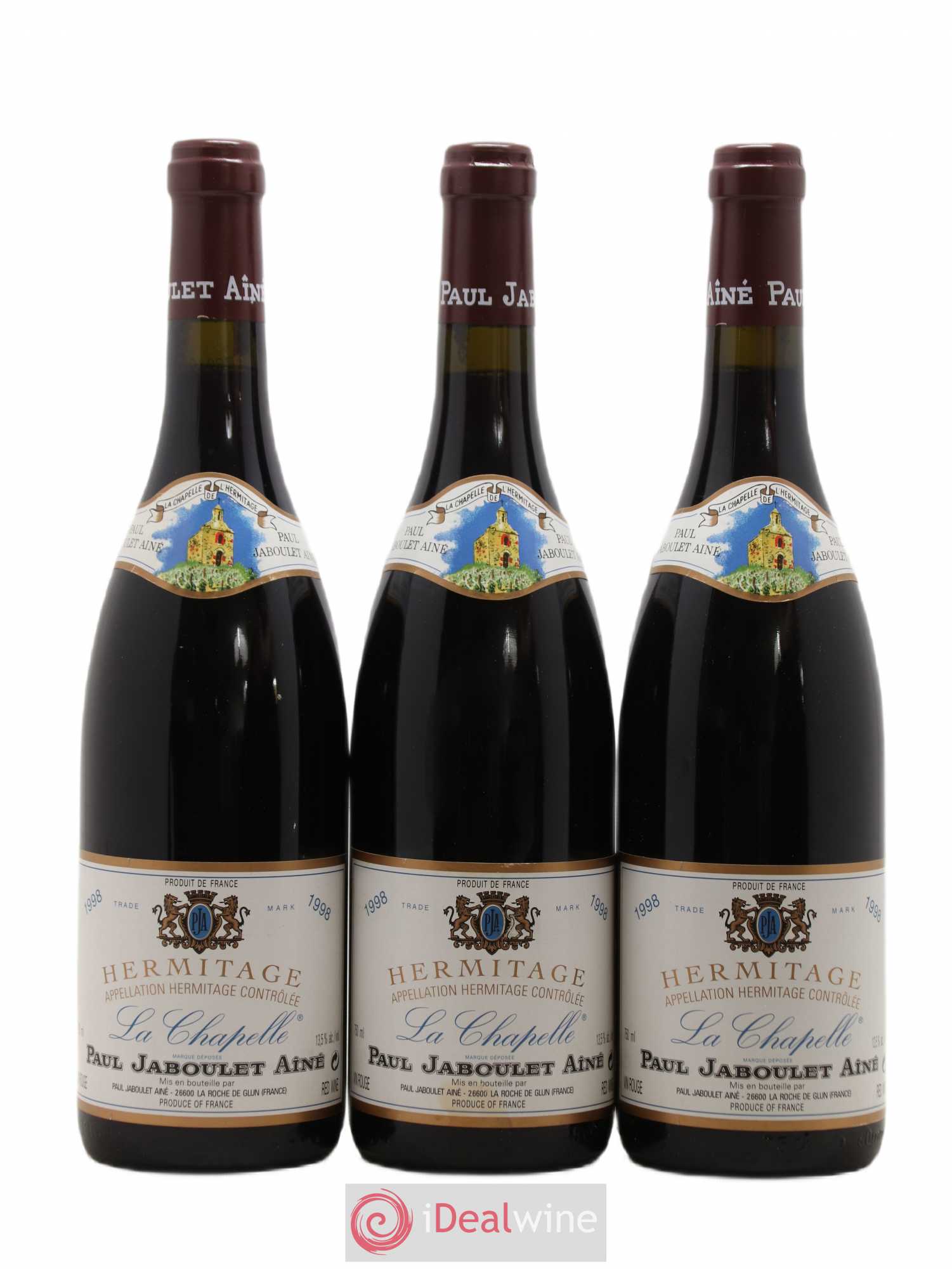 Hermitage La Chapelle Paul Jaboulet Ainé 1998 - Lot de 3 bouteilles - 0