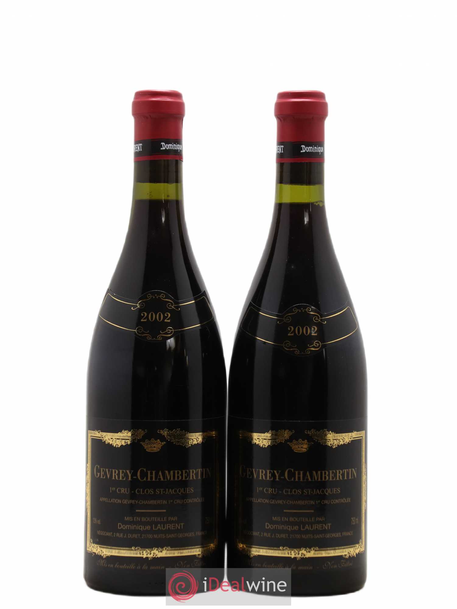 Gevrey-Chambertin 1er Cru Clos Saint Jacques Dominique Laurent 2002 - Lot de 2 bouteilles - 0