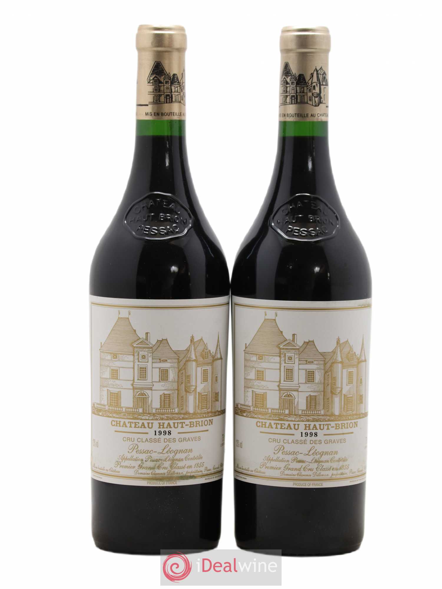Château Haut Brion 1er Grand Cru Classé 1998 - Lot de 2 bouteilles - 0