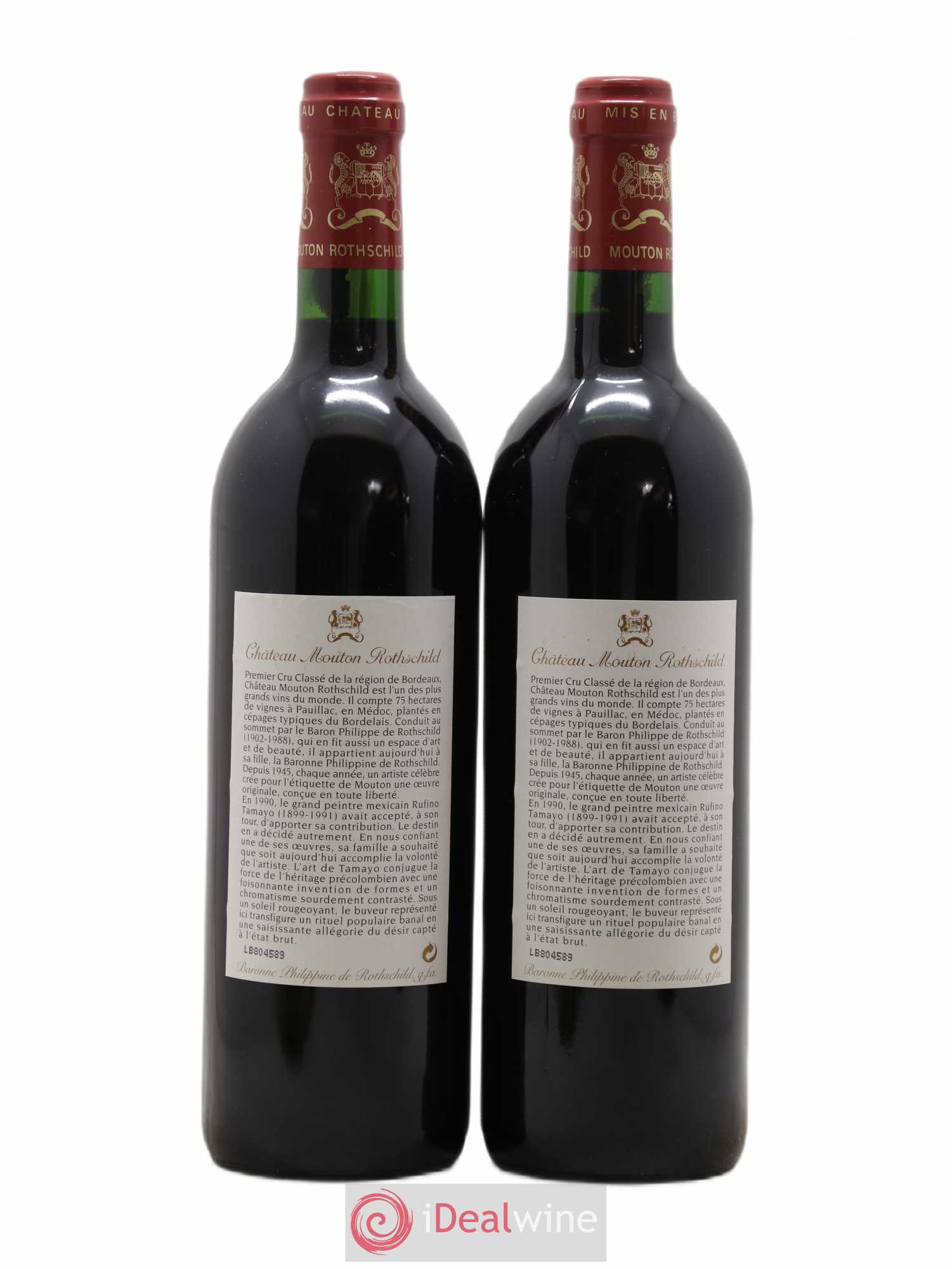 Château Mouton Rothschild 1er Grand Cru Classé 1998 - Lot de 2 bouteilles - 1