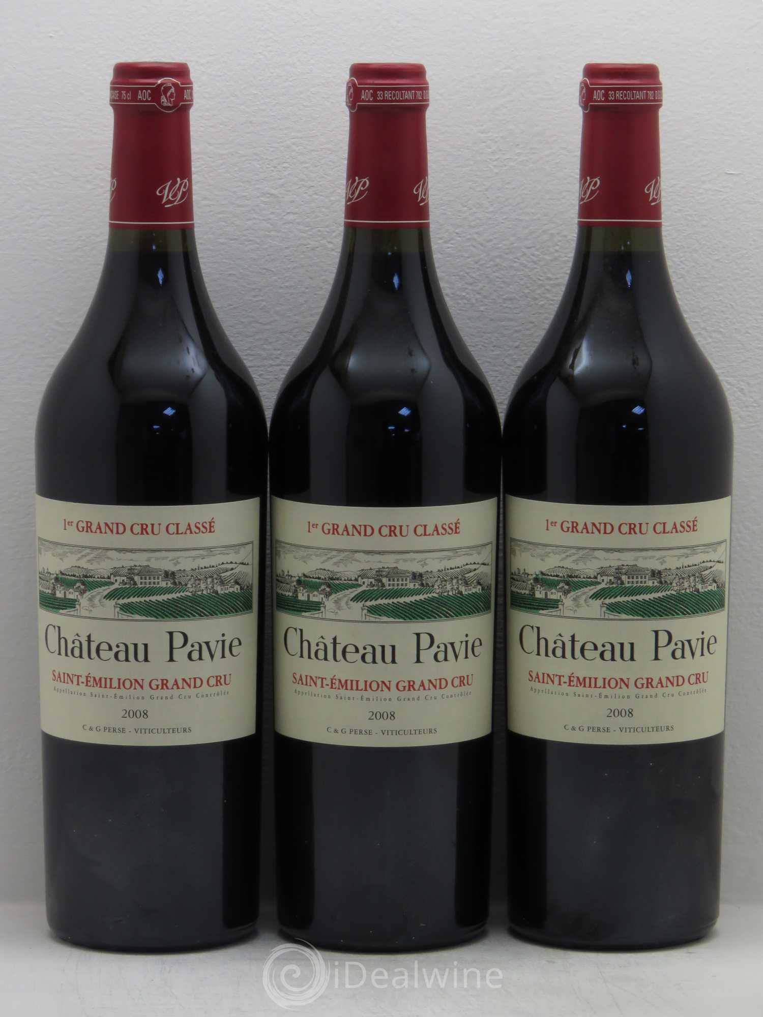 Château Pavie 1er Grand Cru Classé A 2008 - Lot de 3 bouteilles - 0
