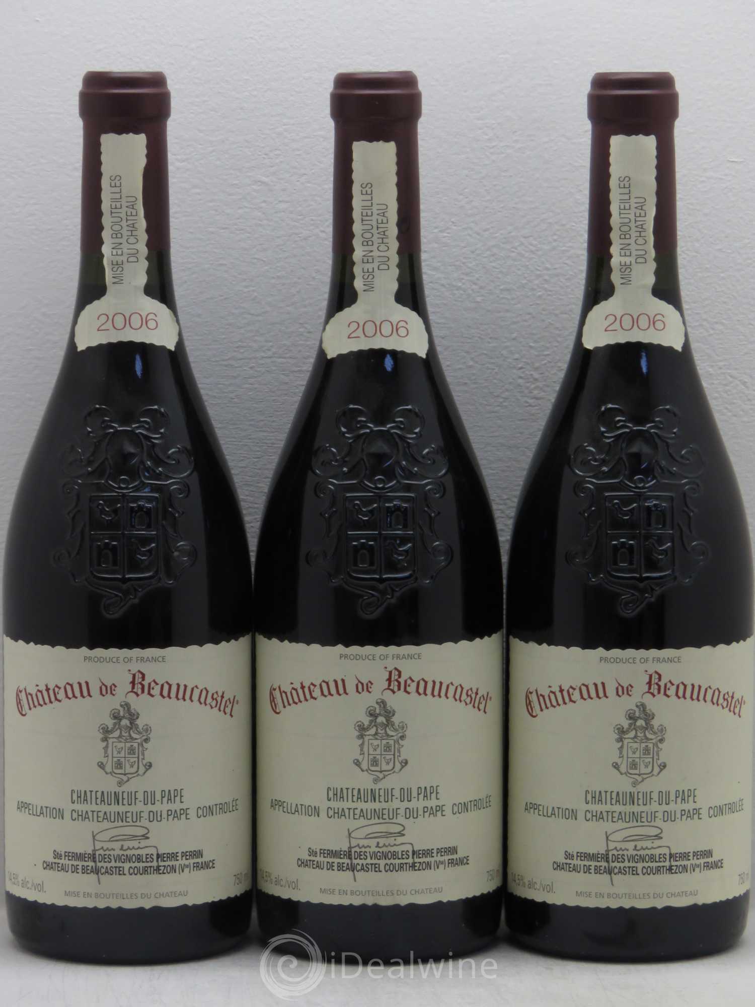 Châteauneuf-du-Pape Château de Beaucastel Famille Perrin 2006 - Lot de 3 bouteilles - 0