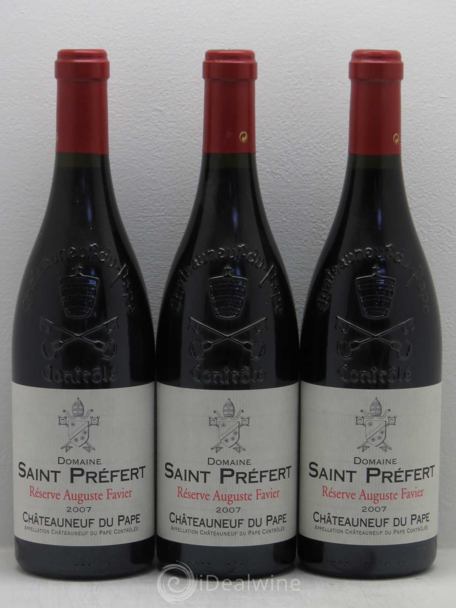 Châteauneuf-du-Pape Réserve Auguste Favier Domaine Saint-Préfert 2007 - Lot de 3 bouteilles - 0
