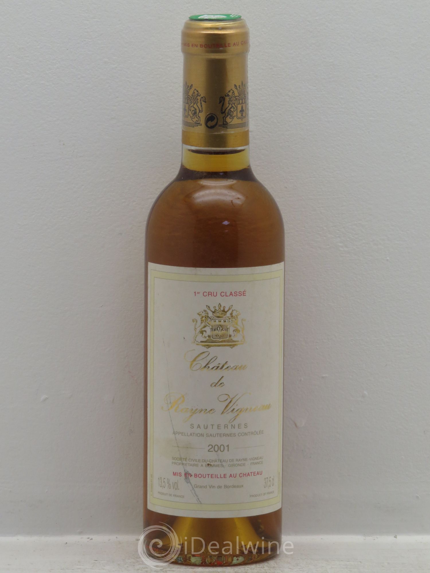 Château de Rayne Vigneau 1er Grand Cru Classé (senza prezzo di riserva) 2001 - Lotto di 6 mezze bottiglie - 0