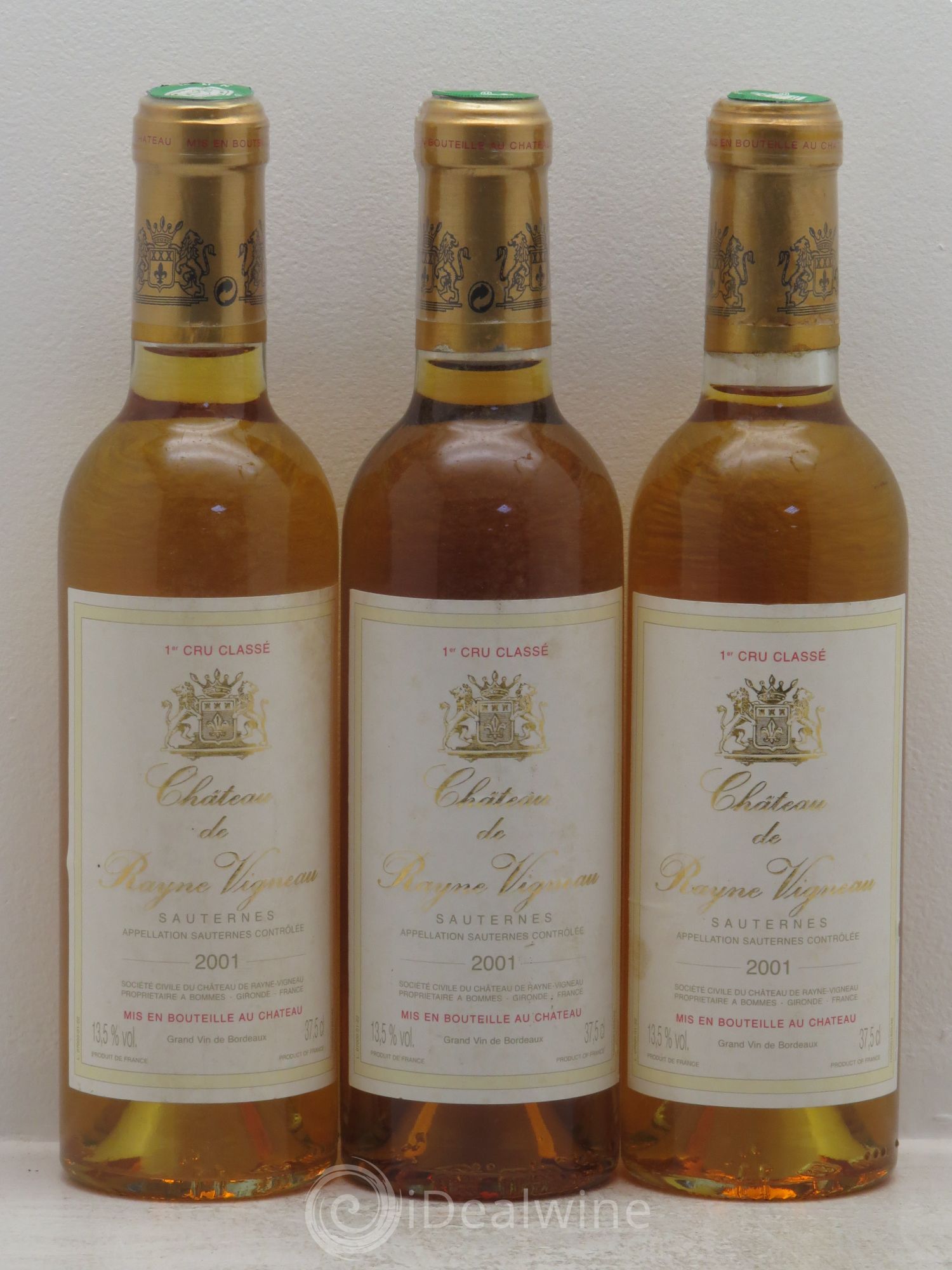 Château de Rayne Vigneau 1er Grand Cru Classé (senza prezzo di riserva) 2001 - Lotto di 3 mezze bottiglie - 0