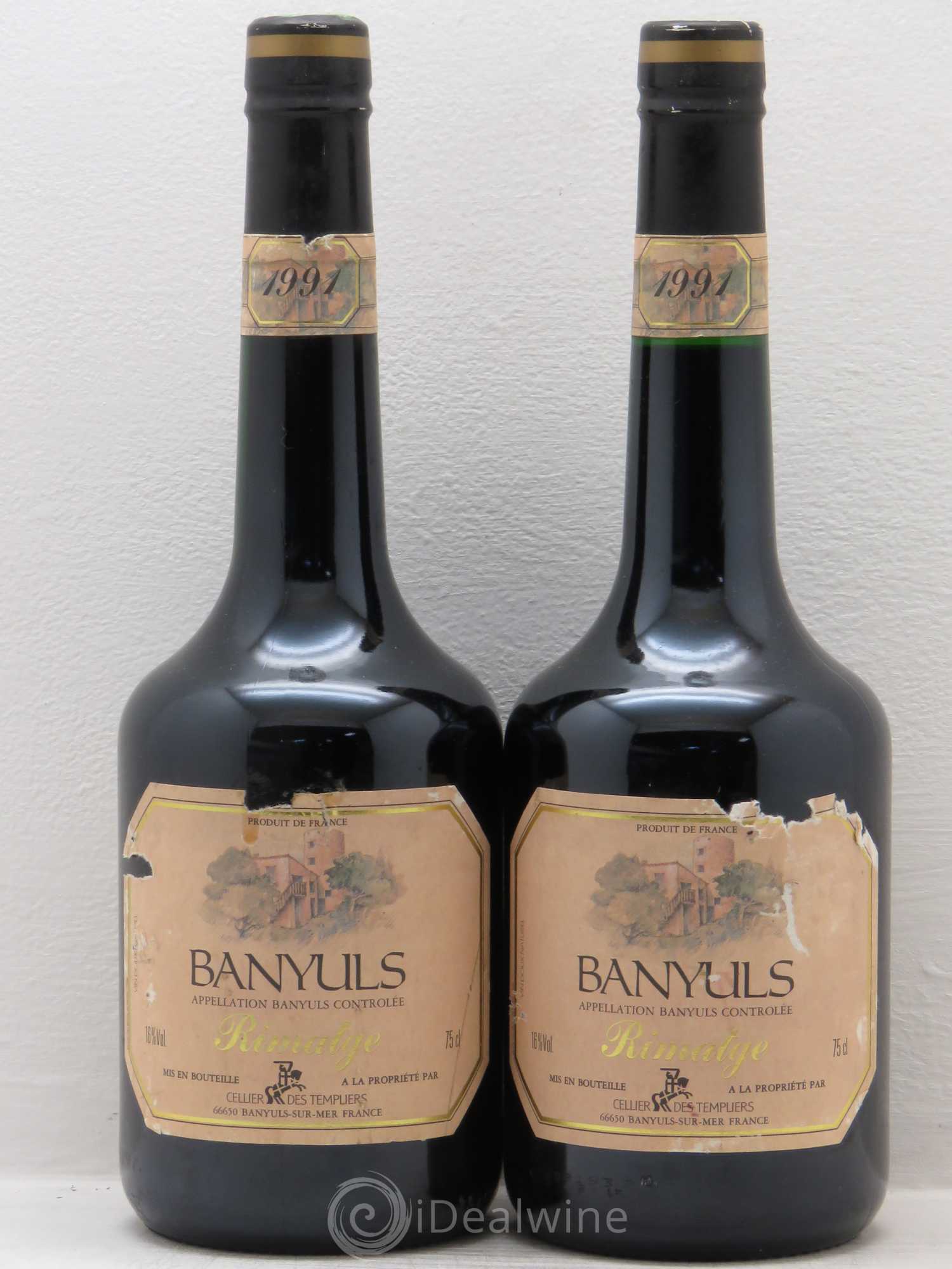 Banyuls Rimatge Celliers des Templiers 1991 - Posten von 2 Flaschen - 0