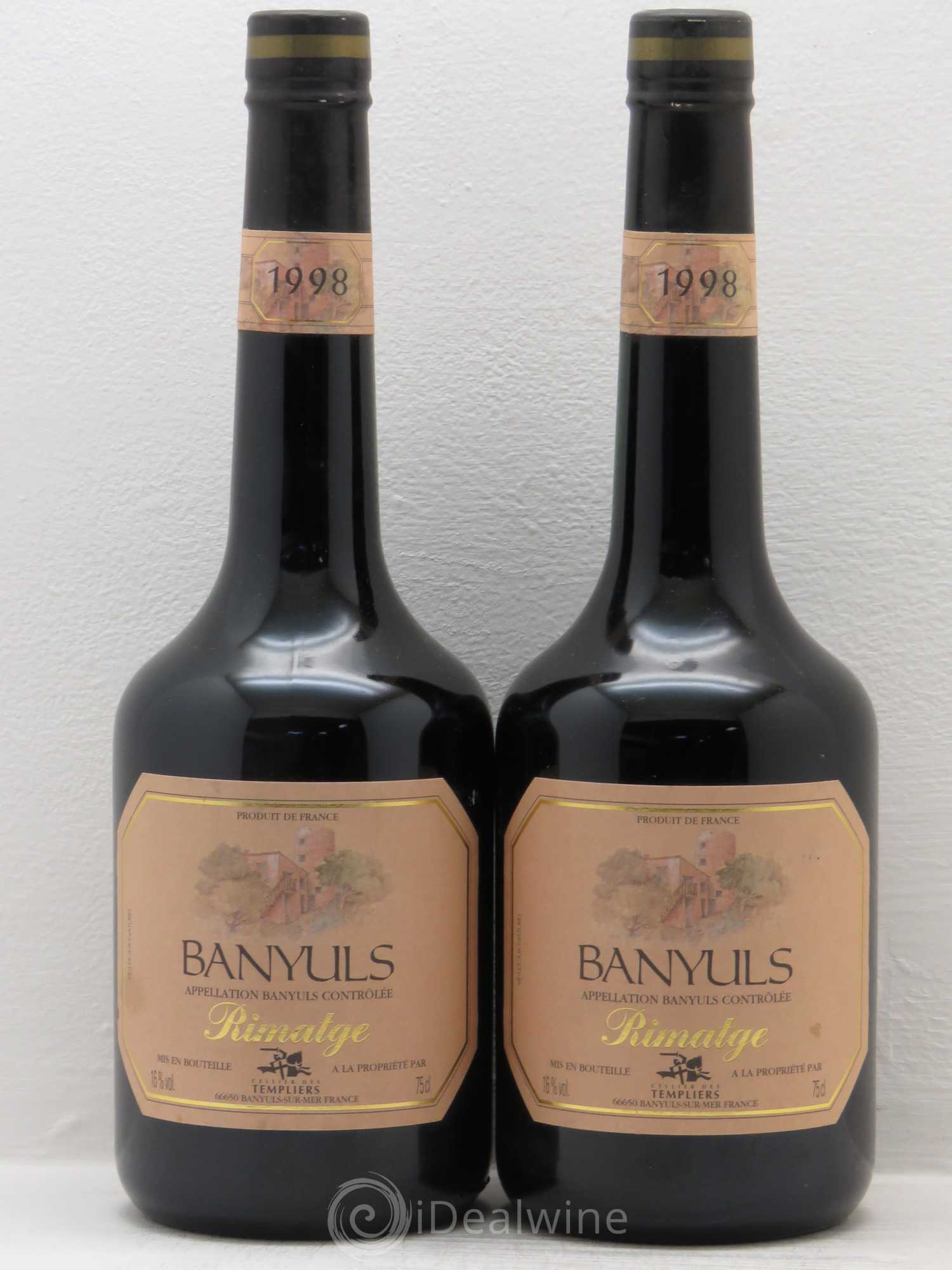 Banyuls Rimatge Celliers des Templiers 1998 - Posten von 2 Flaschen - 0