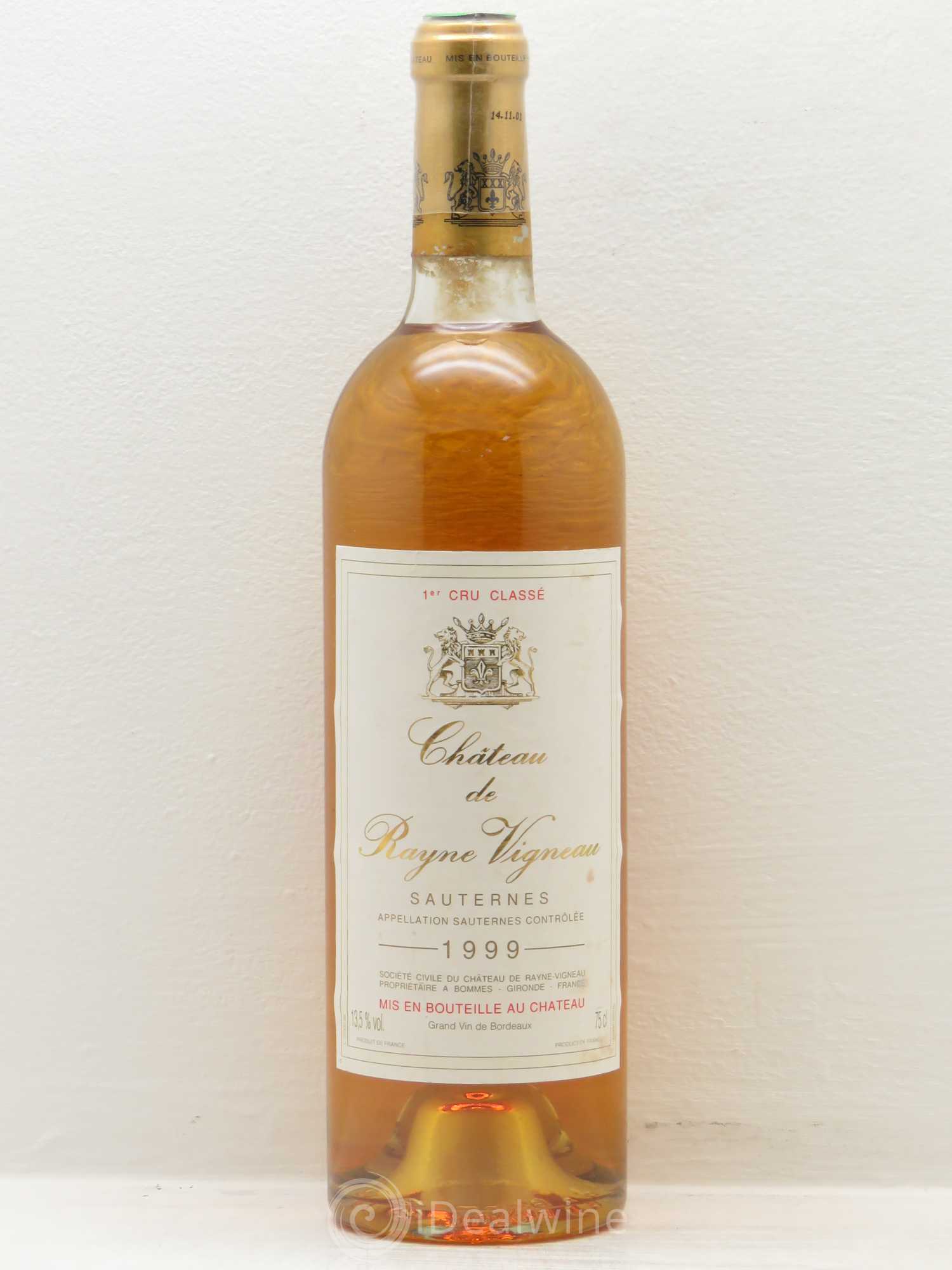 Château de Rayne Vigneau 1er Grand Cru Classé 1999 - Lotto di 1 bottiglia - 0