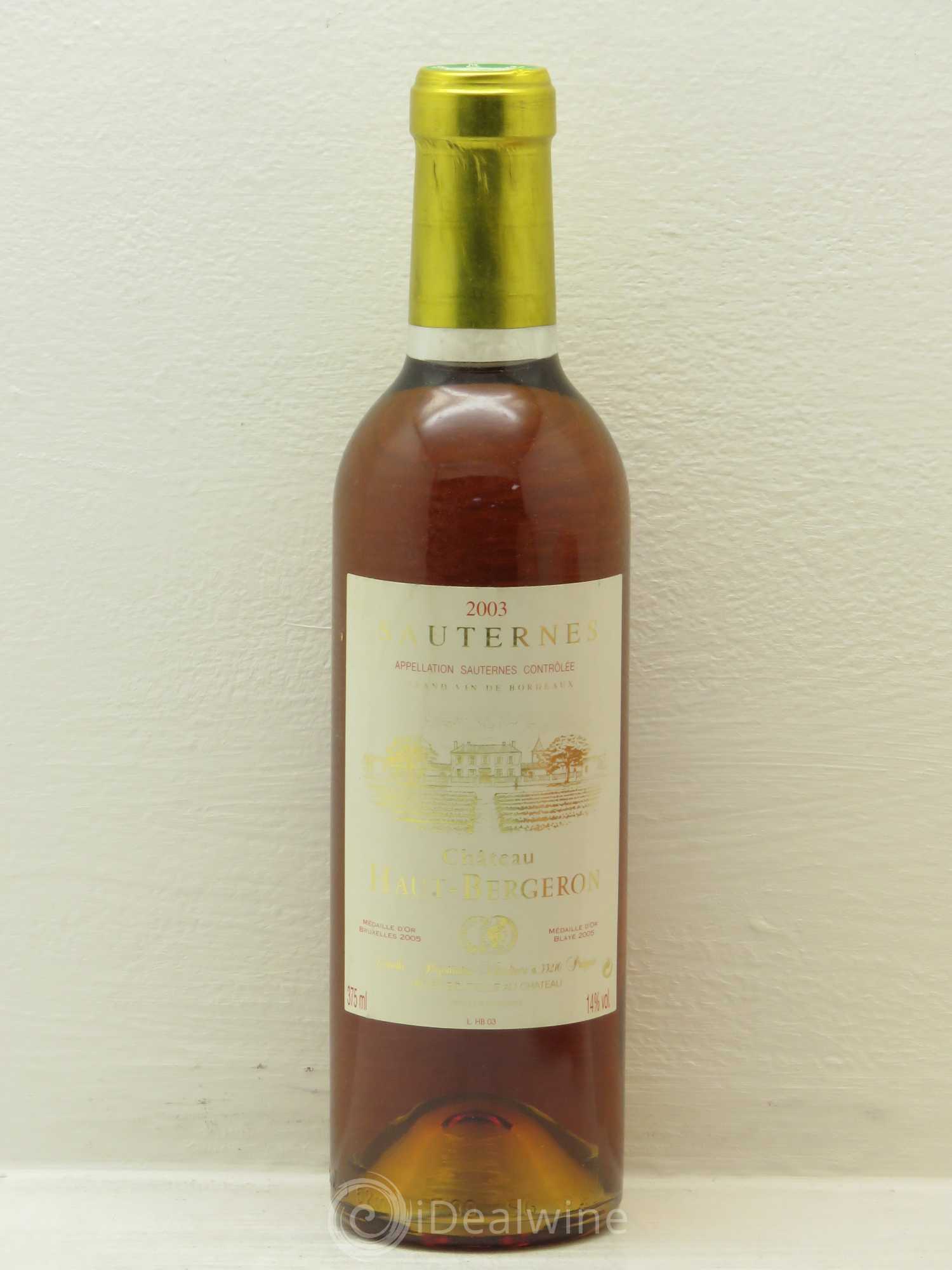 Château Haut-Bergeron 2003 - Posten von 12 Demi-Flaschen - 0