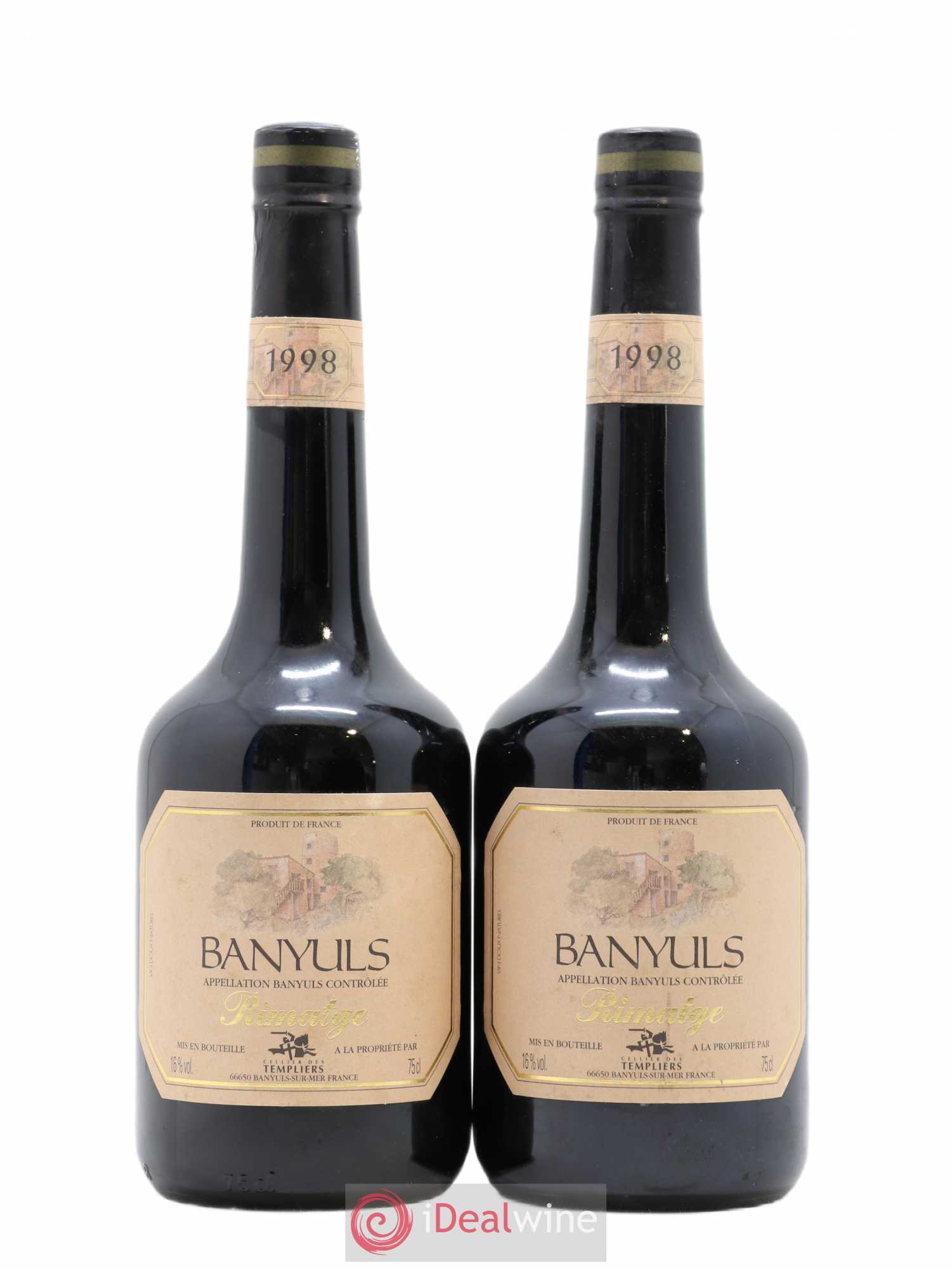 Banyuls Rimatge Cellier des Templiers 1998 - Posten von 2 Flaschen - 0