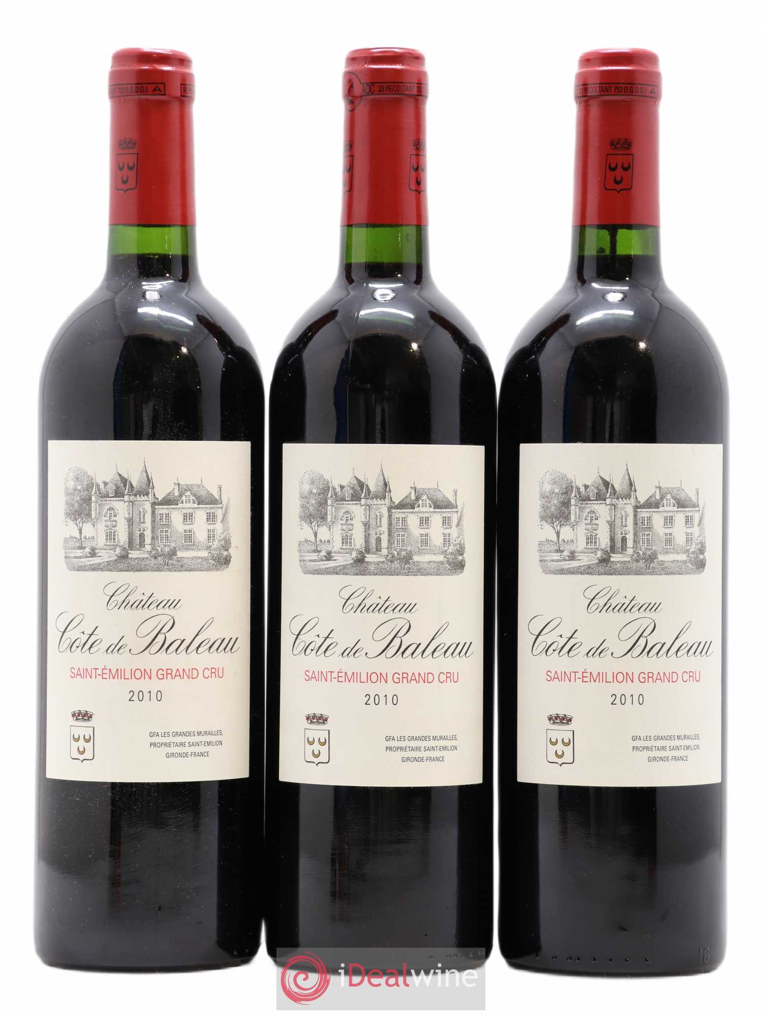 Château Côte de Baleau Grand Cru Classé 2010 - Lot de 3 bouteilles - 0