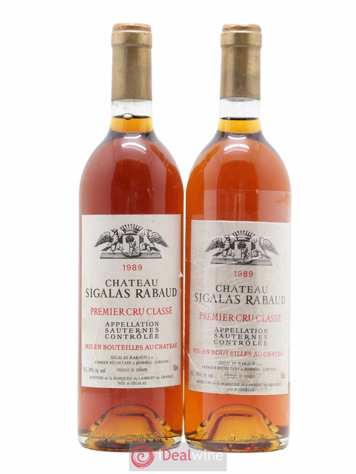 Château Sigalas Rabaud 1er Grand Cru Classé 1989 - Lotto di 2 bottiglie - 0